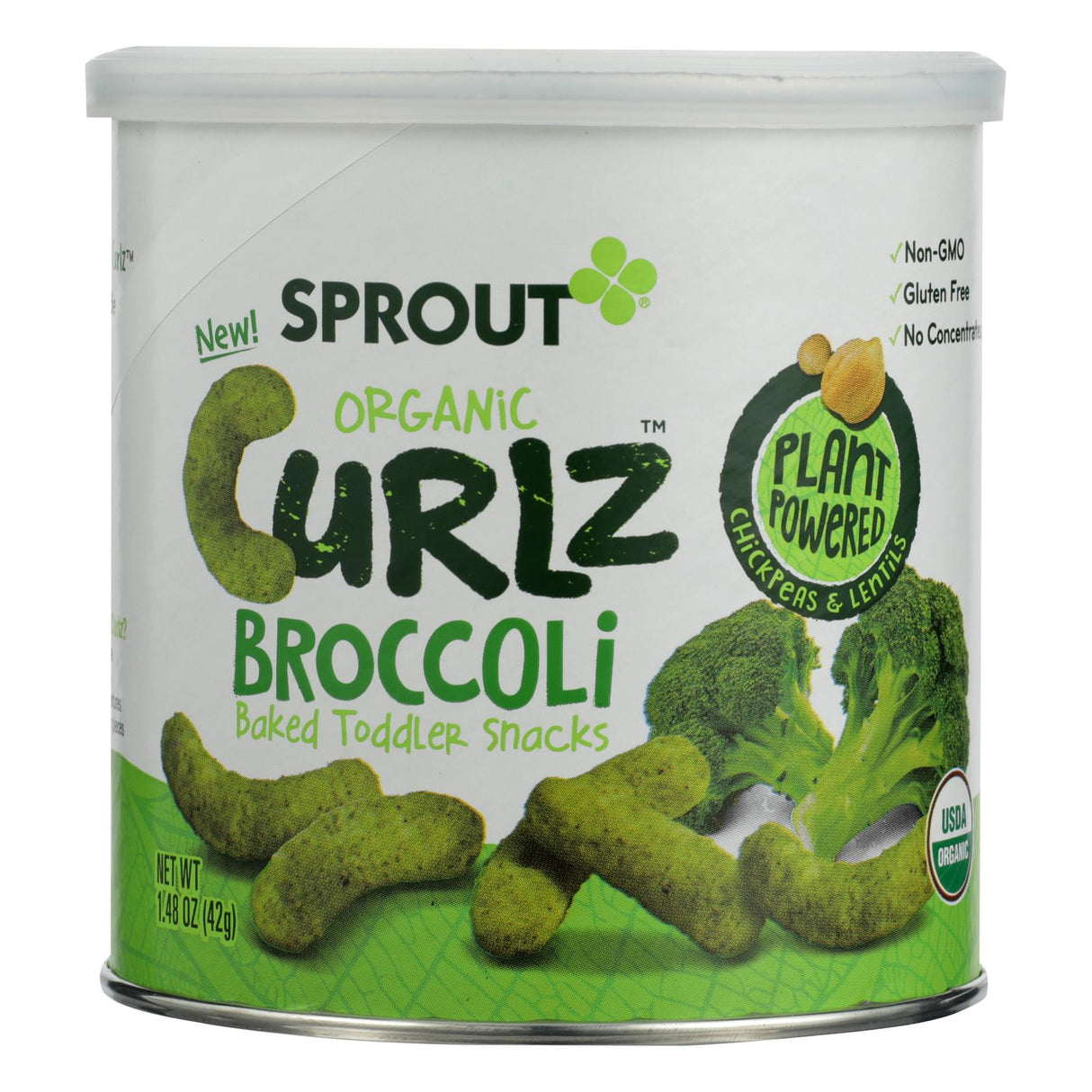 Sprout Organic Broccoli Curls Baked Toddler Snacks 1.48 Oz. Pack of 6 - Cozy Farm