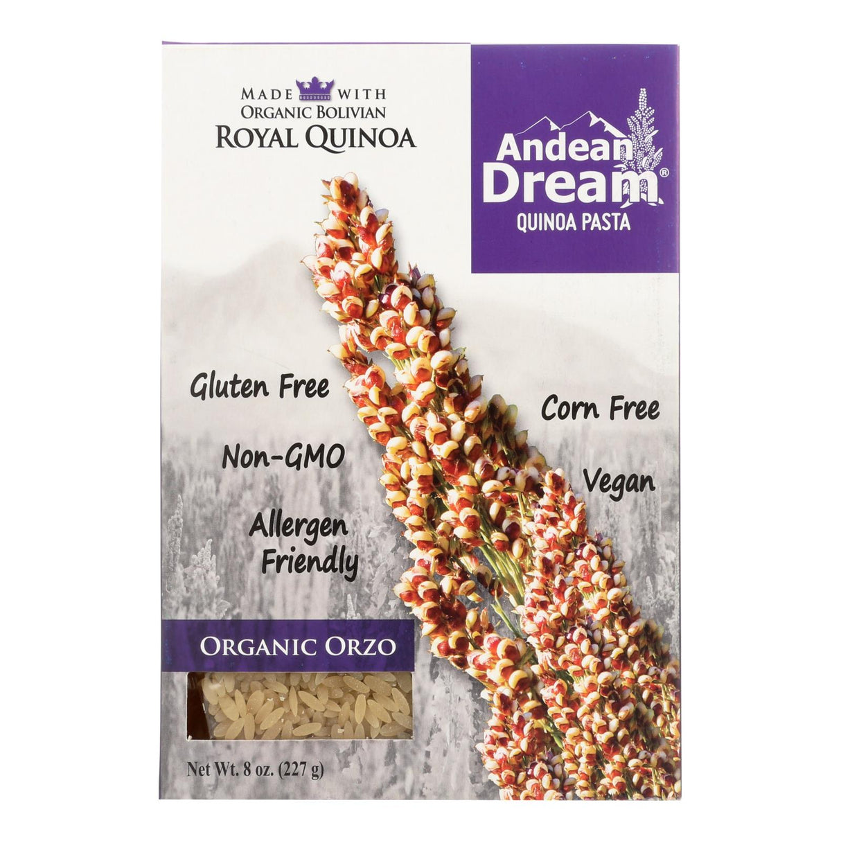 Andean Organic Gluten-Free Dream Orzo Quinoa Pasta, 8 Oz. (Pack of 12) - Cozy Farm
