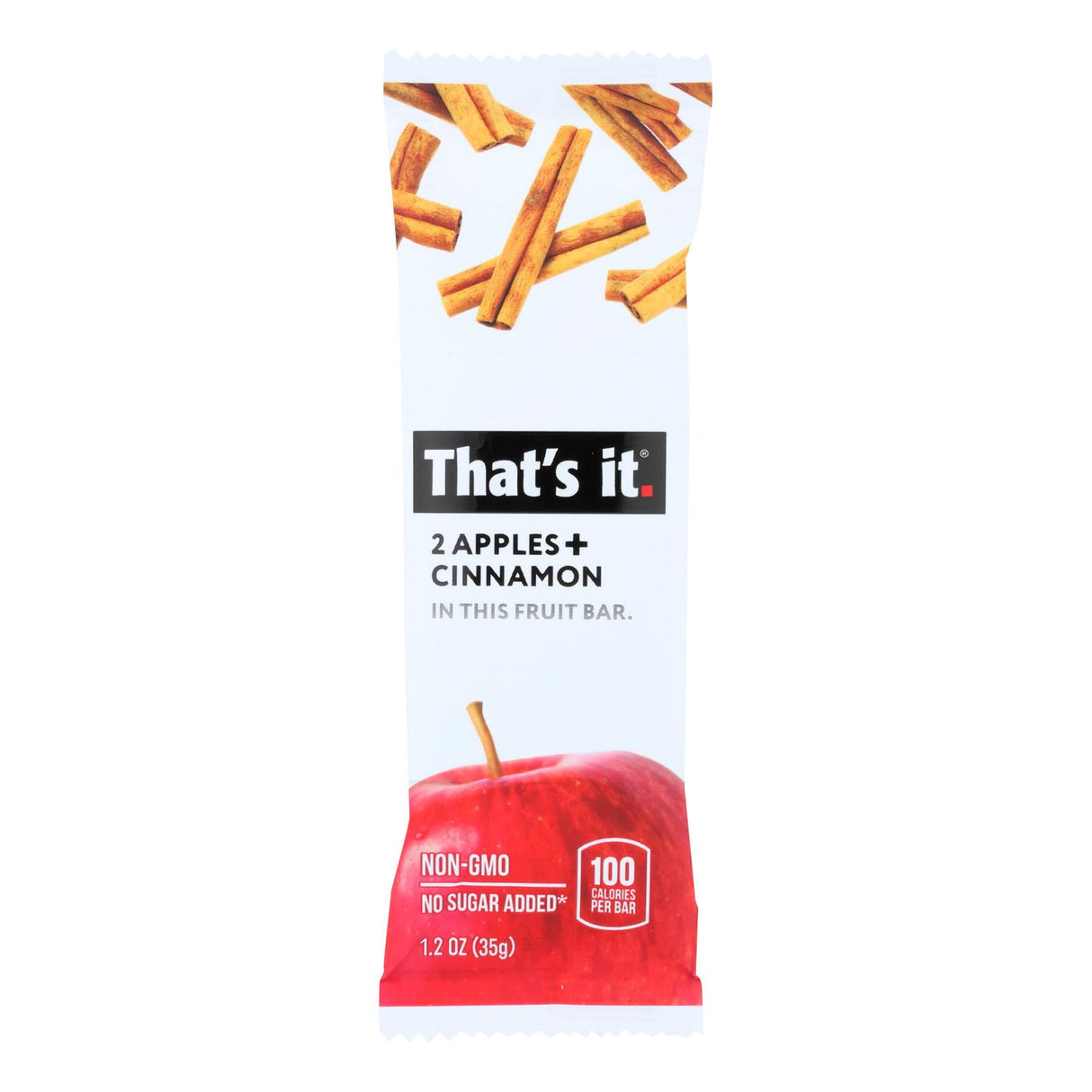 Zesty Apple Cinnamon Fruit Bars by That's It - 1.2 Oz. (Pack of 12) - Cozy Farm