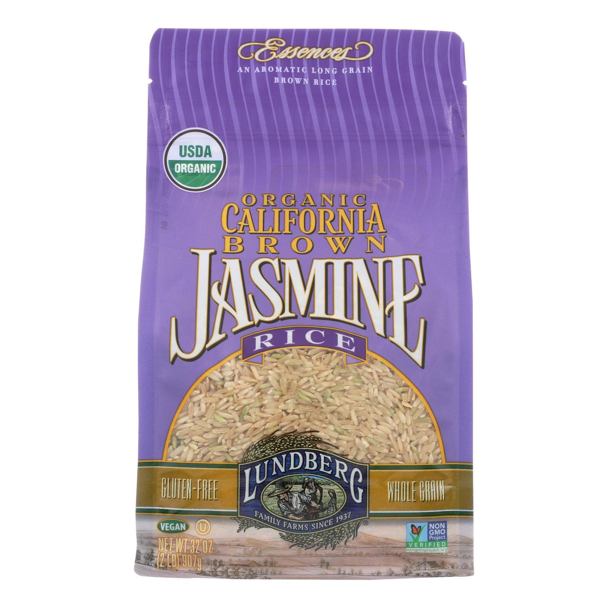 Lundberg Family Farms Organic Brown Jasmine Rice 6 Pack (2 Lb. Each) - Cozy Farm