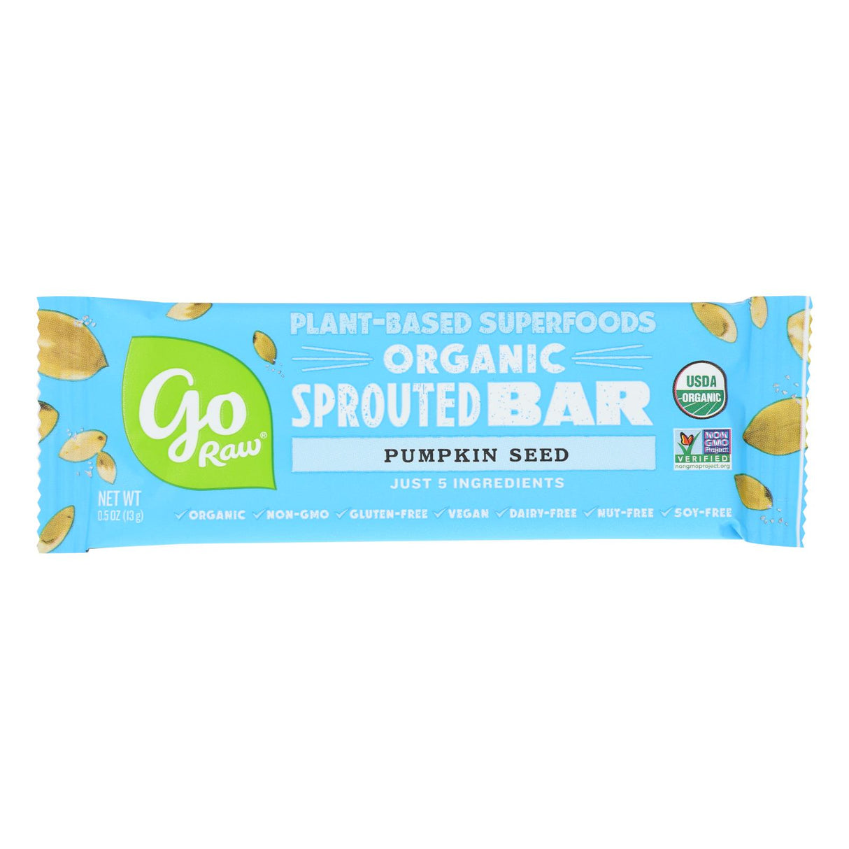 Go Raw Organic Sprouted Pumpkin Seed Bar (Pack of 10 - 0.49 Oz.) - Cozy Farm