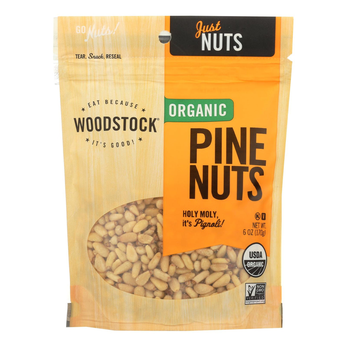 Woodstock Organic Pine Nuts (6 Oz. - Pack of 8) - Cozy Farm