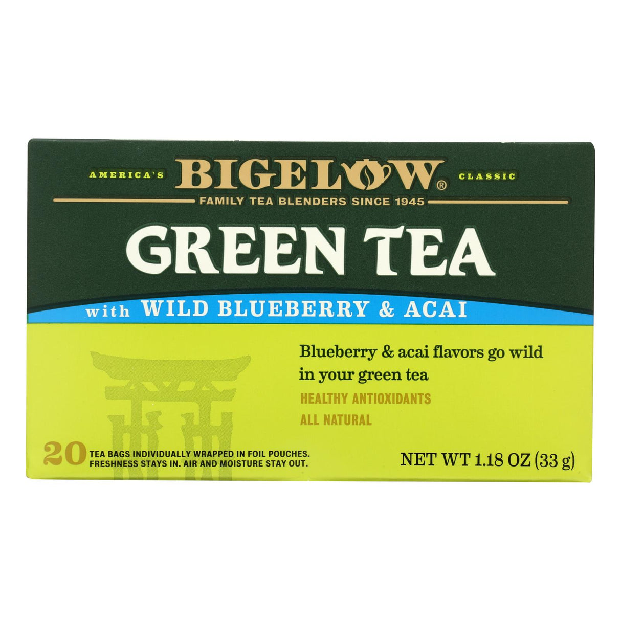 Bigelow Blueberry Green Tea, 6-Pack (20 Bags per Pack) - Cozy Farm