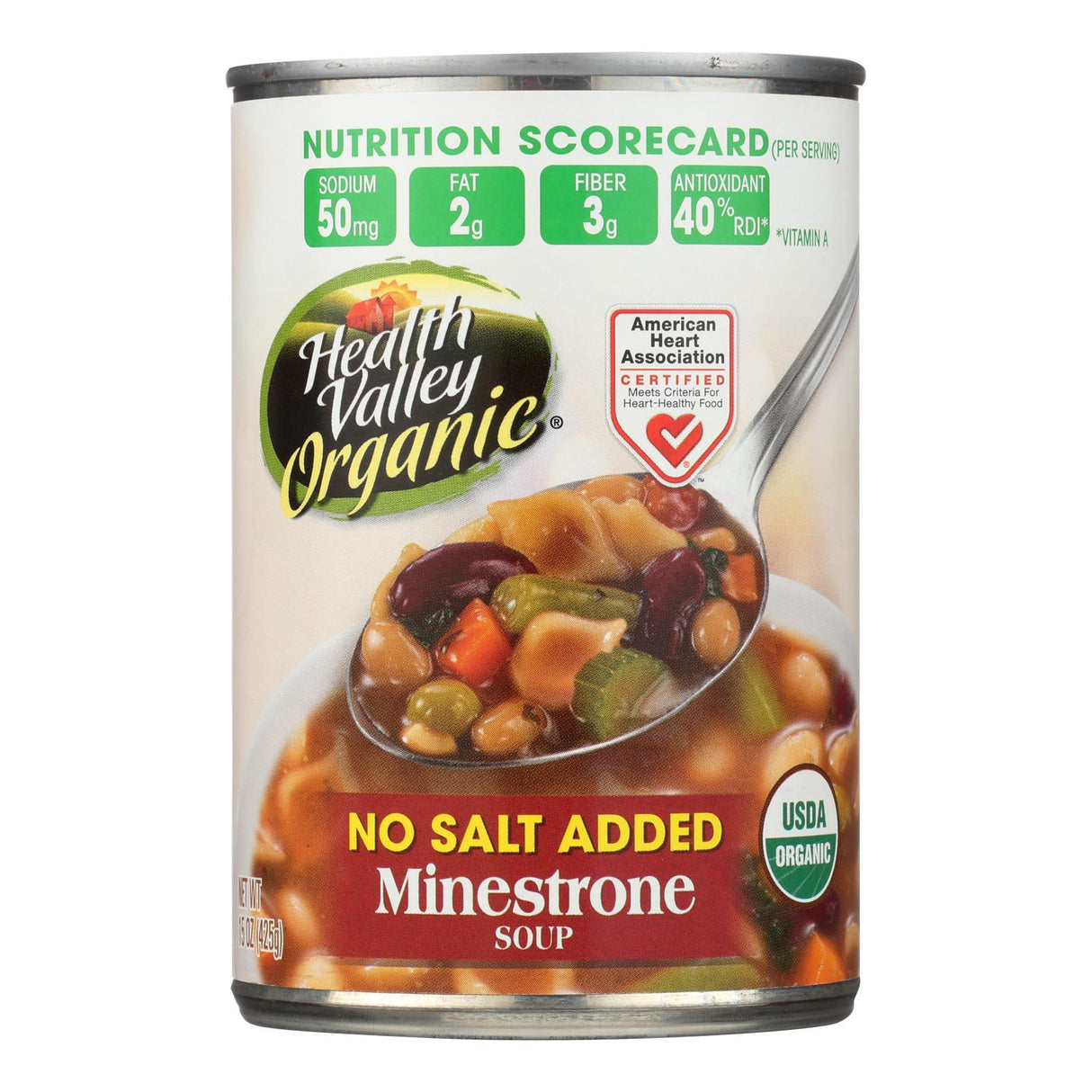 Health Valley Organic Minestrone Soup - No Salt Added - 15 Oz. (Pack of 12) - Cozy Farm
