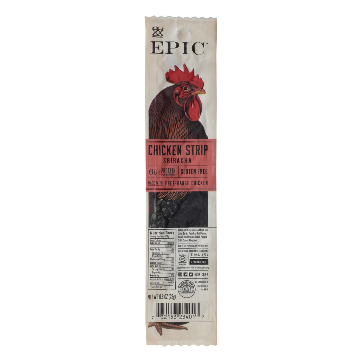 Epic Hot & Spicy Sriracha Chicken Strips (Pack of 20) - 0.80 Oz - Cozy Farm