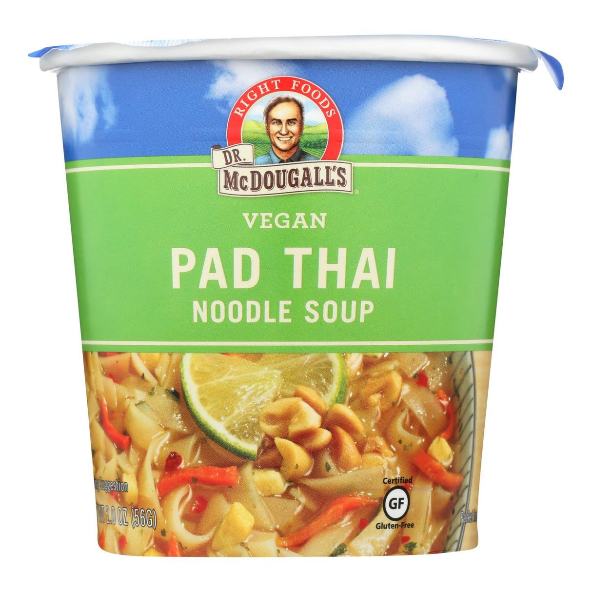 Dr. McDougall's Plant-Based Pad Thai Noodle Soup Big Cup (Pack of 6 - 2 oz.) - Cozy Farm