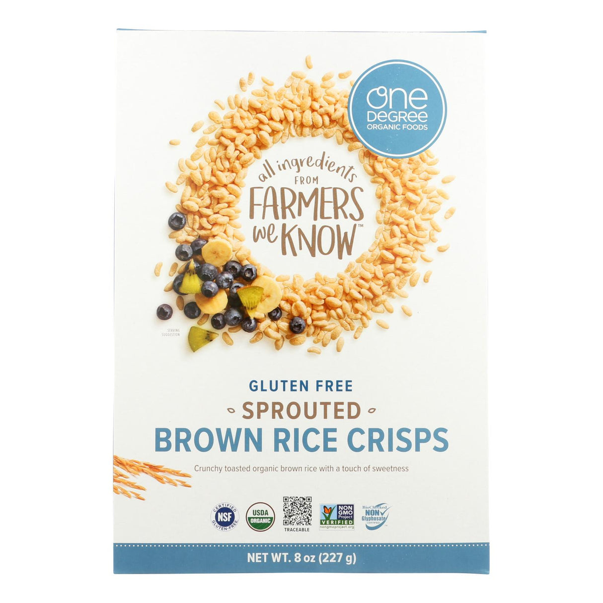 One Degree Organic Foods Sprouted Brown Rice Crisps Cereal (6-Pack, 8 Oz. Each) - Cozy Farm