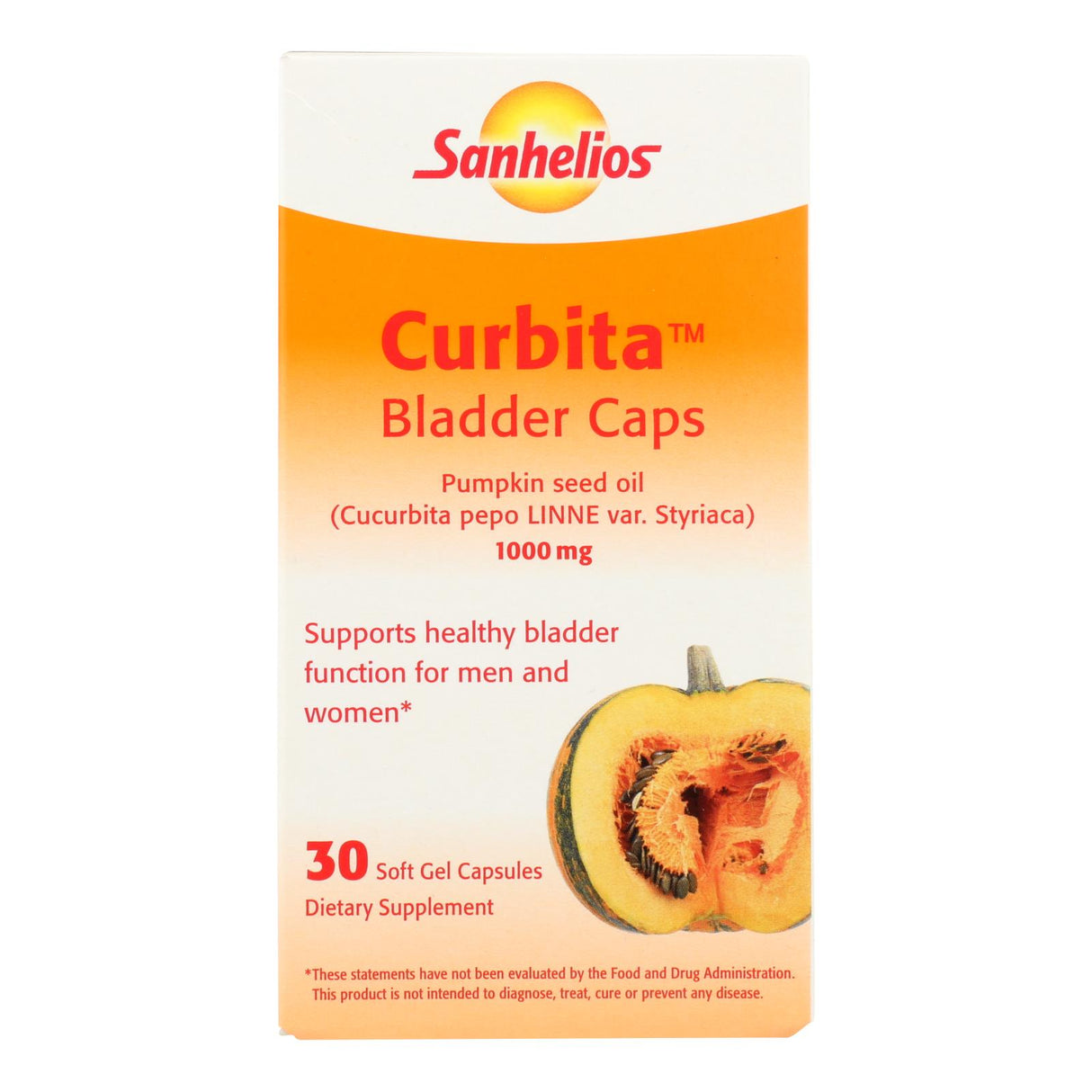 Sanhelios Curbita Bladder Caps: 30 European Pumpkinseed Oil Softgels with 1000 Mg - Cozy Farm