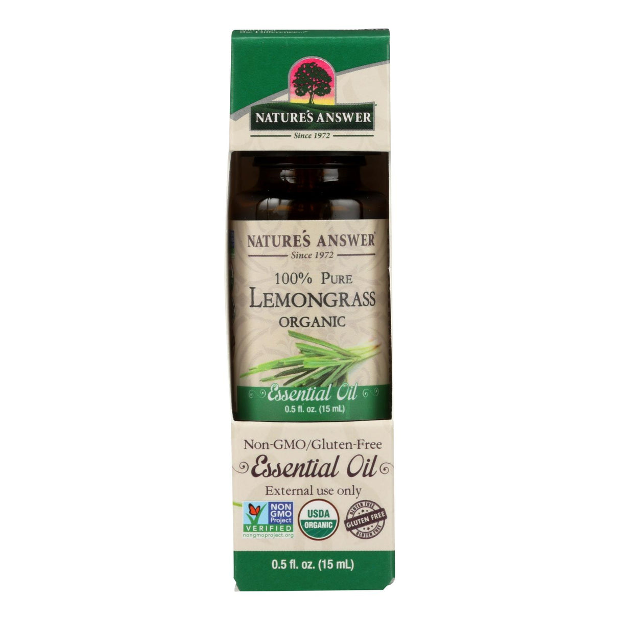 Nature's Answer Organic Lemongrass Essential Oil, 0.5 Oz. - Cozy Farm