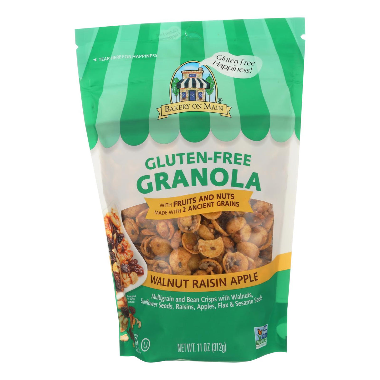Bakery On Main Gluten-Free Apple Raisin Walnut Granola, 12 Oz., (Pack of 6) - Cozy Farm