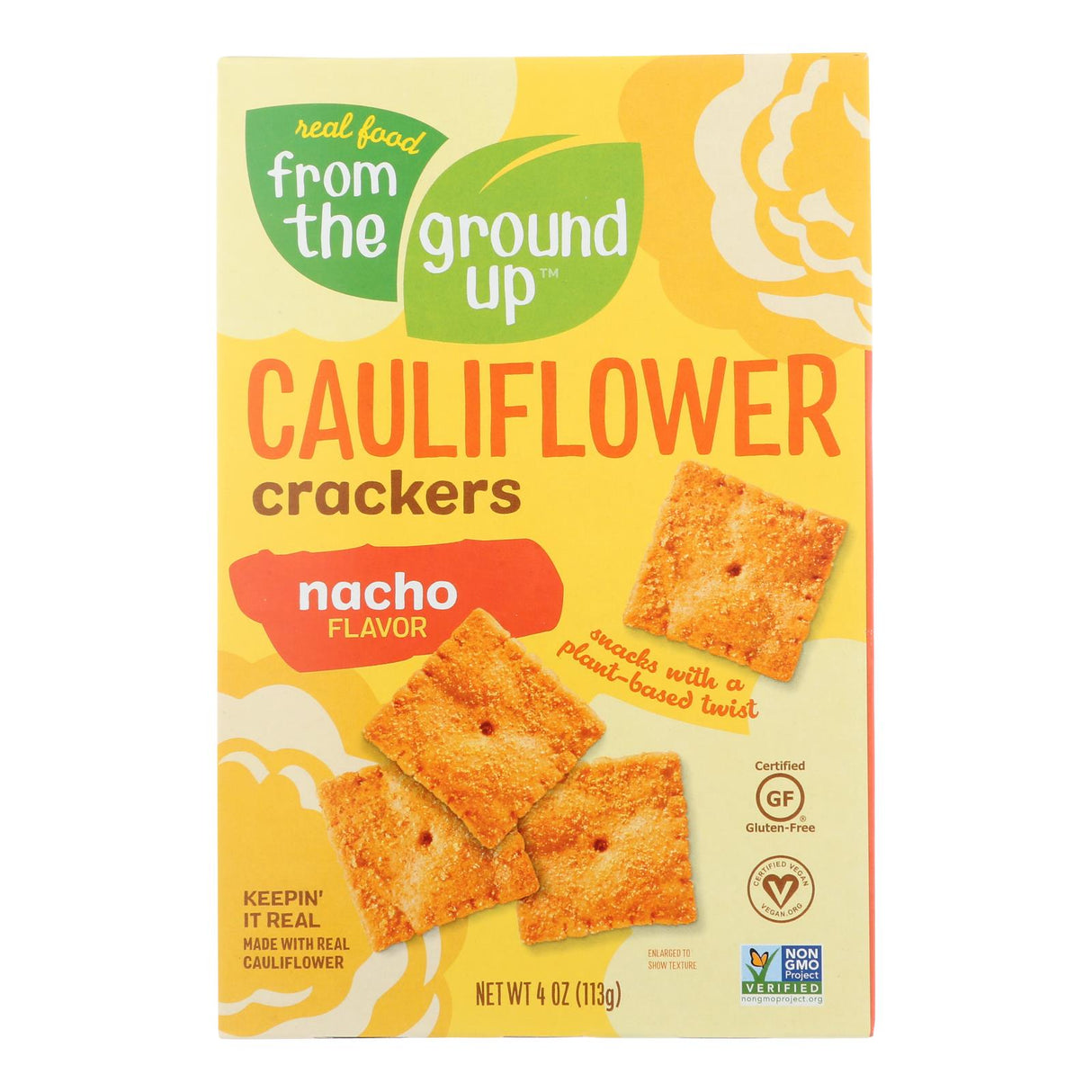 From The Ground Up Nacho Cauliflower Crackers (Pack of 6 - 4 Oz.) - Cozy Farm