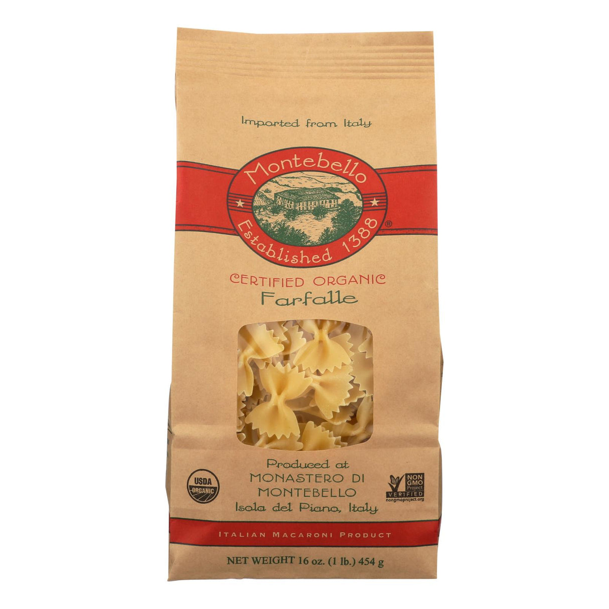 Montebello Organic Farfalle Pasta 12 Lbs - Cozy Farm