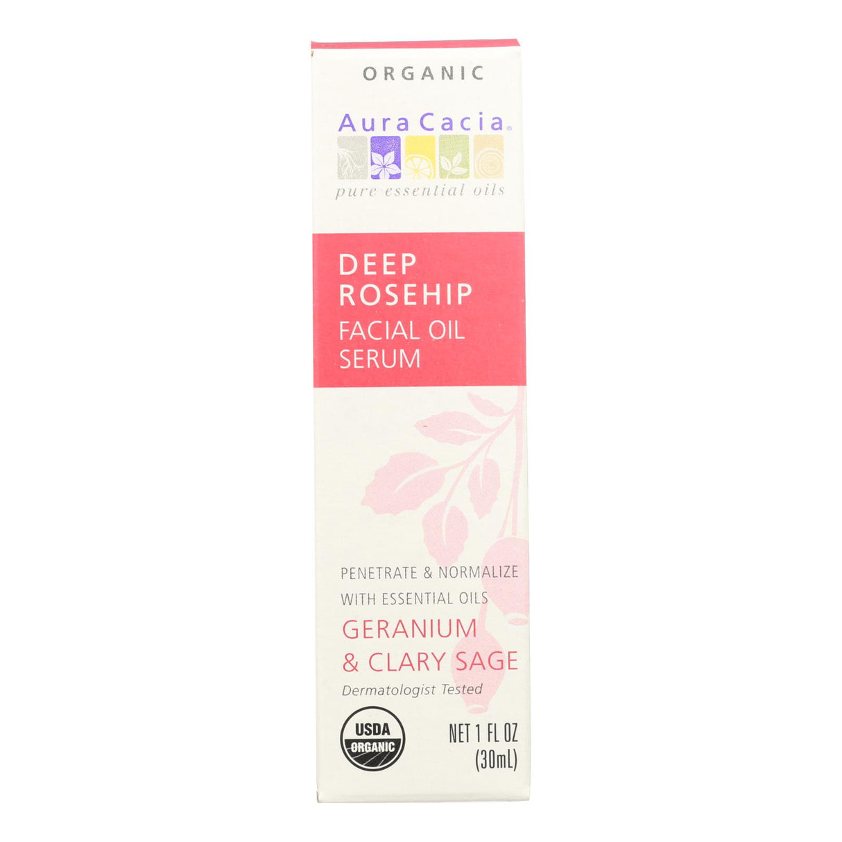 Organic Rosehip Face Oil Serum (1 Fl Oz) by Aura Cacia - Cozy Farm