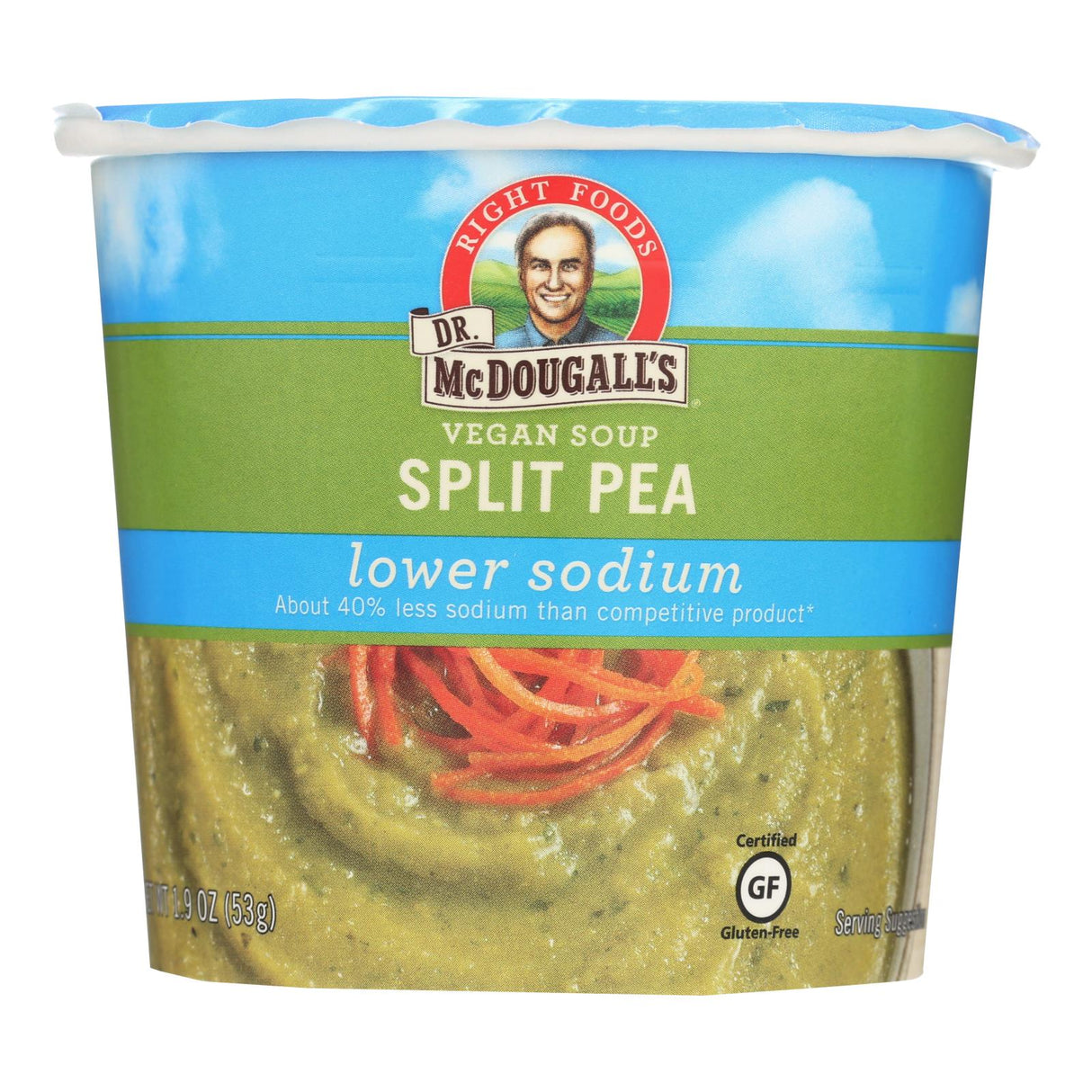 Dr. McDougall's Vegan Split Pea Low Sodium Soup Cup (Pack of 6 - 1.9 Oz.) - Cozy Farm