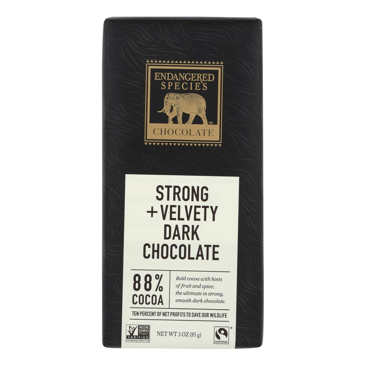 Endangered Species Natural Chocolate Bars (Pack of 12) - Dark Chocolate with 88% Cocoa - 3 Oz. - Cozy Farm