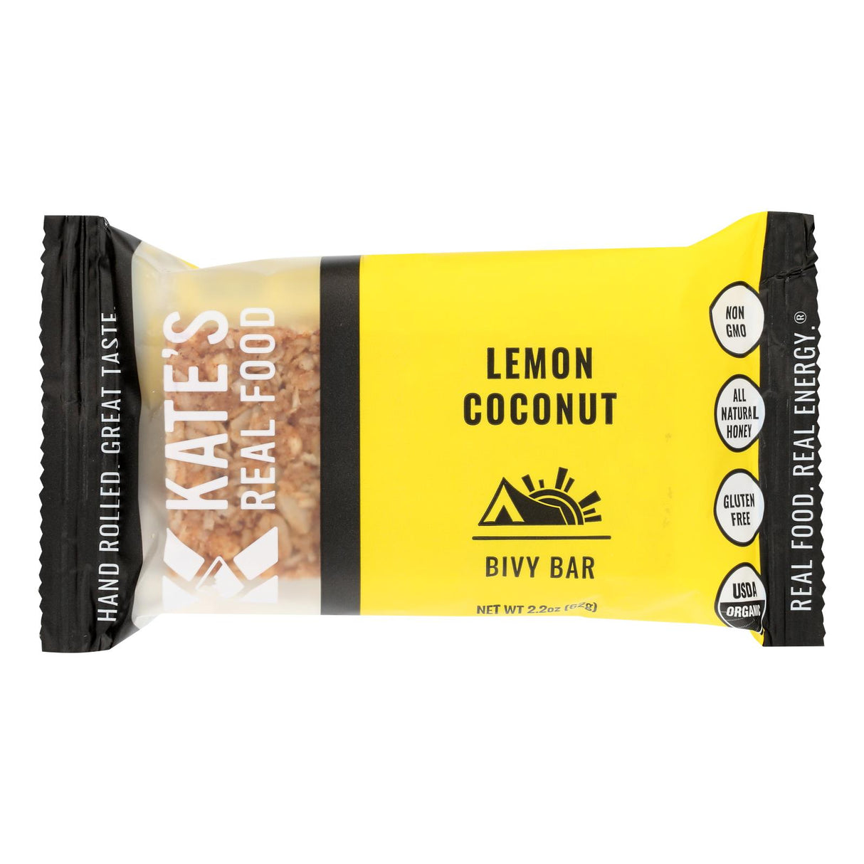 Kate's Real Food Organic Bivy Lemon Coconut: Citrusy Goodness in Every Bite (Pack of 12) - Cozy Farm