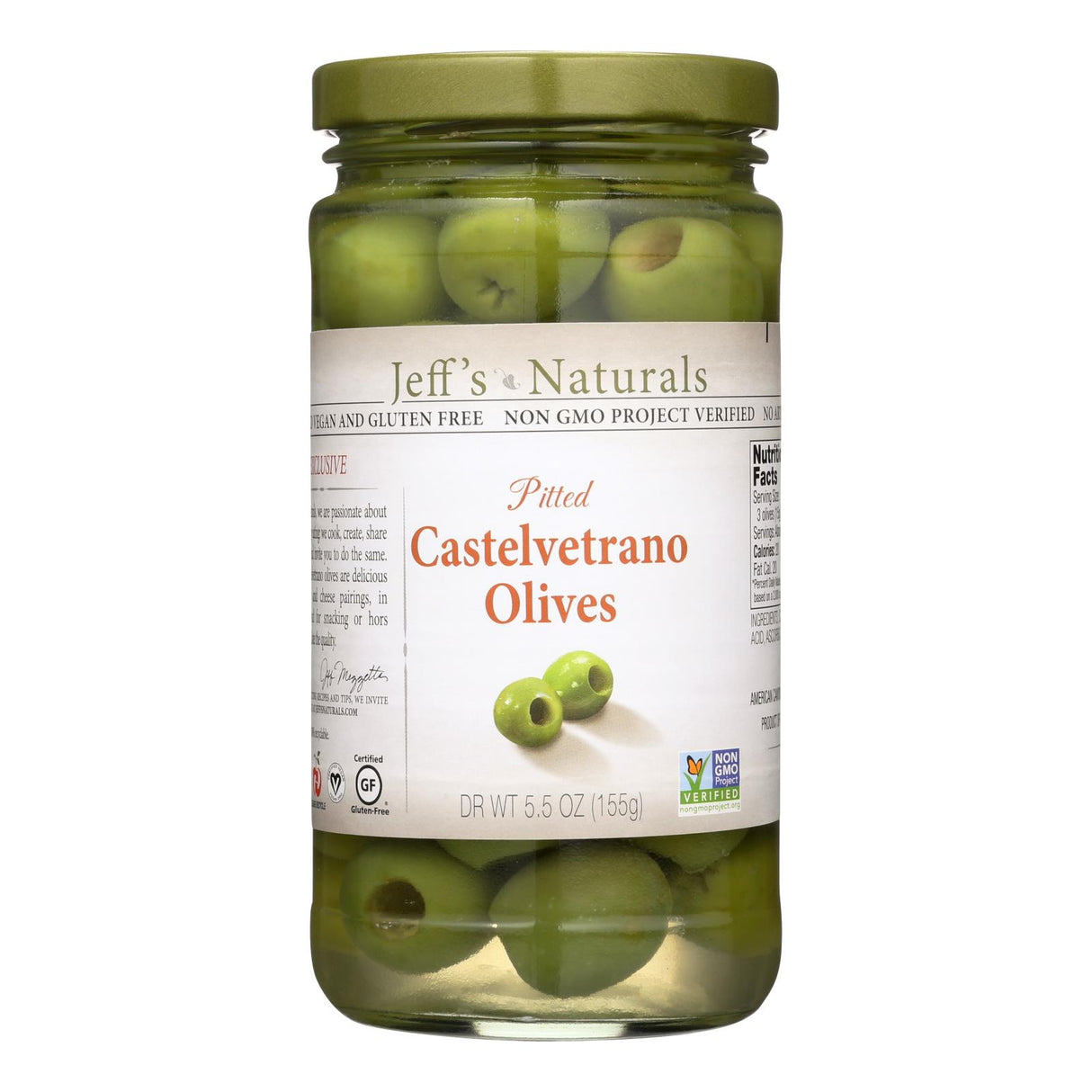 Jeff's Garden Castelvetrano Pitted Olives, Premium Quality, Pack of 6 - 5.5 Oz. per Jar - Cozy Farm