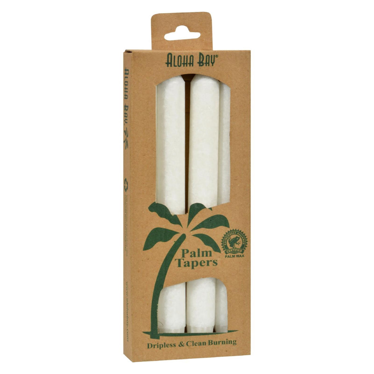 Aloha Bay Palm Tapers - Pack of 4 - White Candles - Cozy Farm