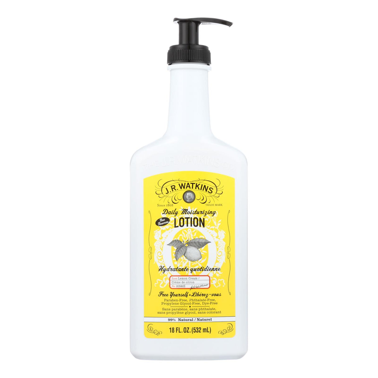 J.R. Watkins Lemon Cream Daily Moisturizing Lotion, 18 Oz - Cozy Farm