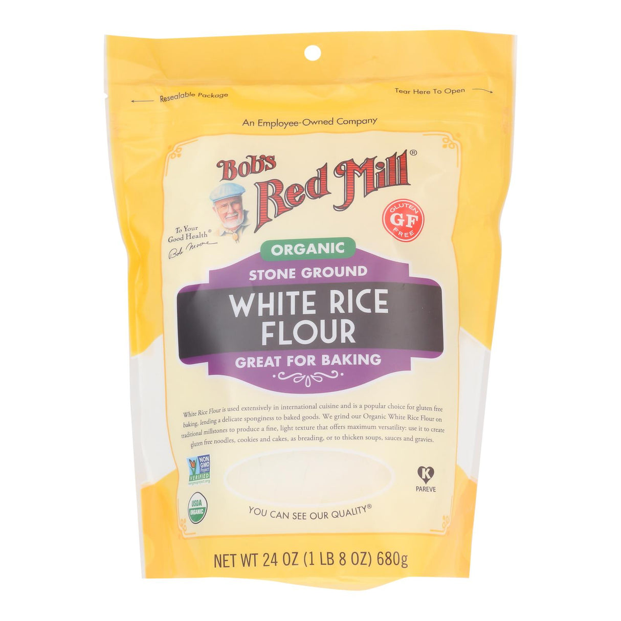 Bob's Red Mill Organic Whole Grain Brown Rice Flour, 4x24 Oz. - Cozy Farm
