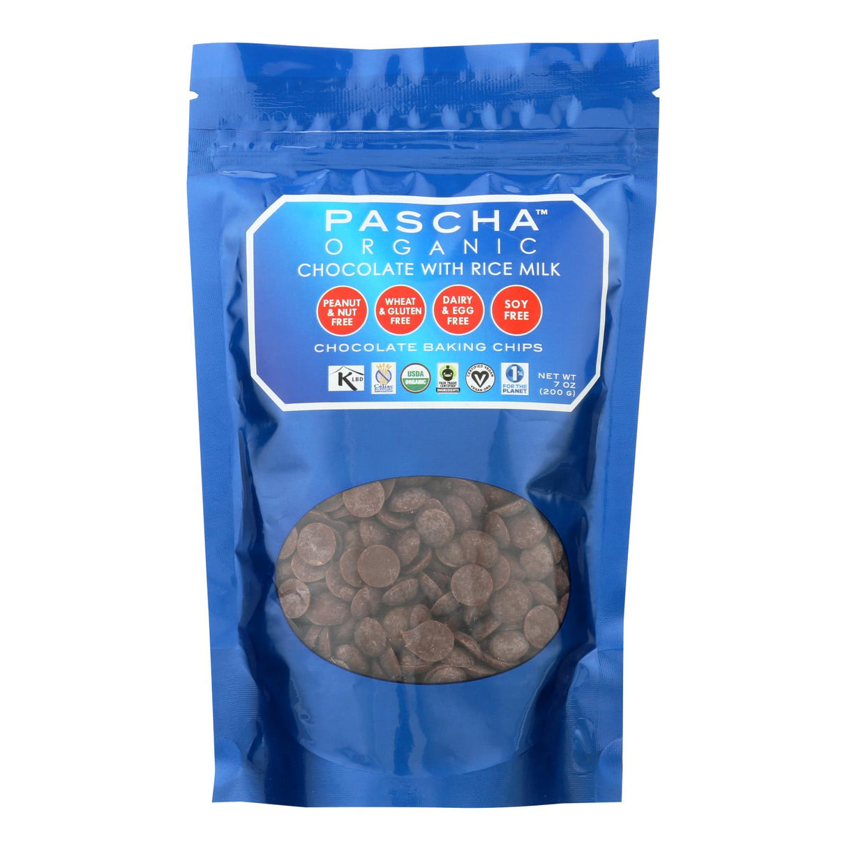 Pascha Organic Rice Milk Chocolate Baking Chips - 8-Pack - 7 Oz. - Cozy Farm