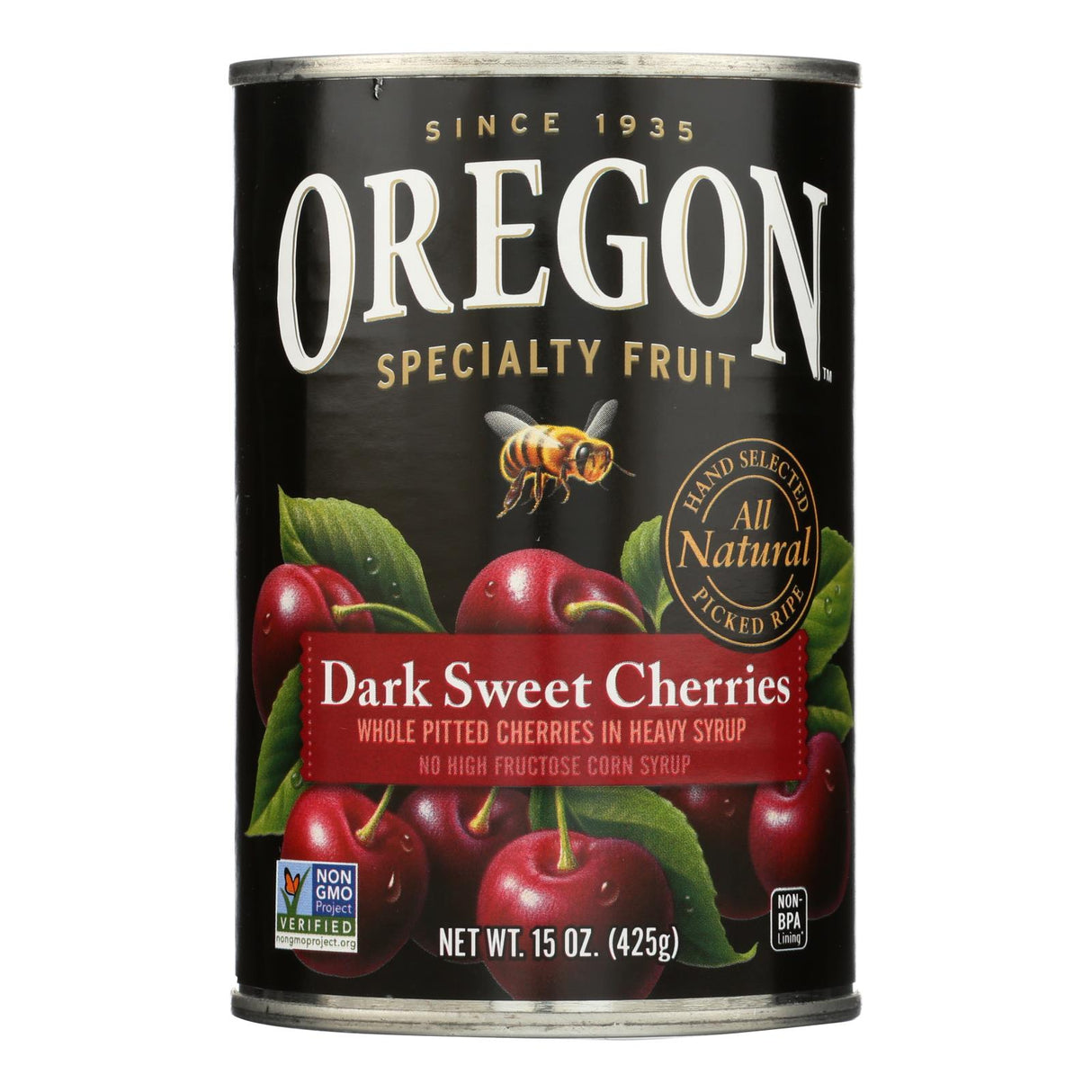 Oregon Fruit Pitted Dark Sweet Cherries in Heavy Syrup, 8 Count - 15 Oz. Each - Cozy Farm