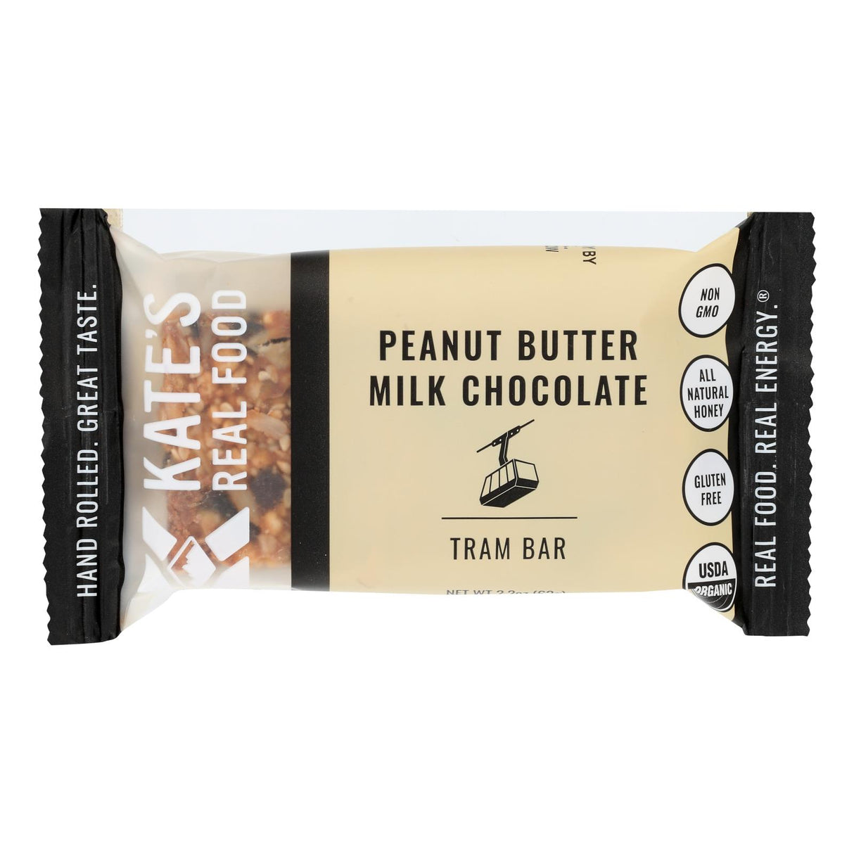 Kate's Real Food Peanut Butter Milk Chocolate Bar - Case of 12 - 2.2 Oz - Cozy Farm