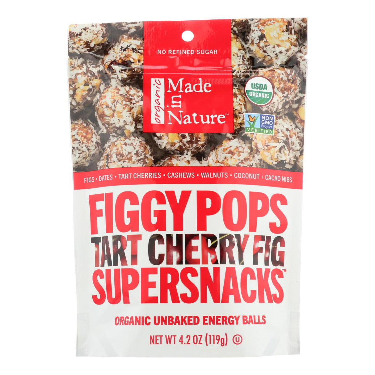 Made In Nature Figgy Pops: Tart Cherry Figs, 4.2 Oz. (Pack of 6) - Cozy Farm