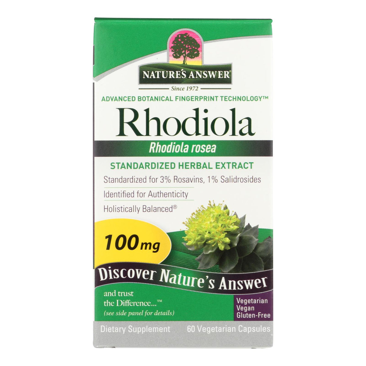 Nature's Answer Rhodiola Root Extract: Enhance Vitality and Reduce Stress (60 Vegetarian Capsules) - Cozy Farm