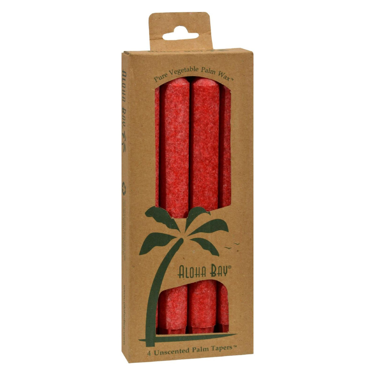 Aloha Bay Palm Tapers, Pack of 4 - Crimson Red - Cozy Farm