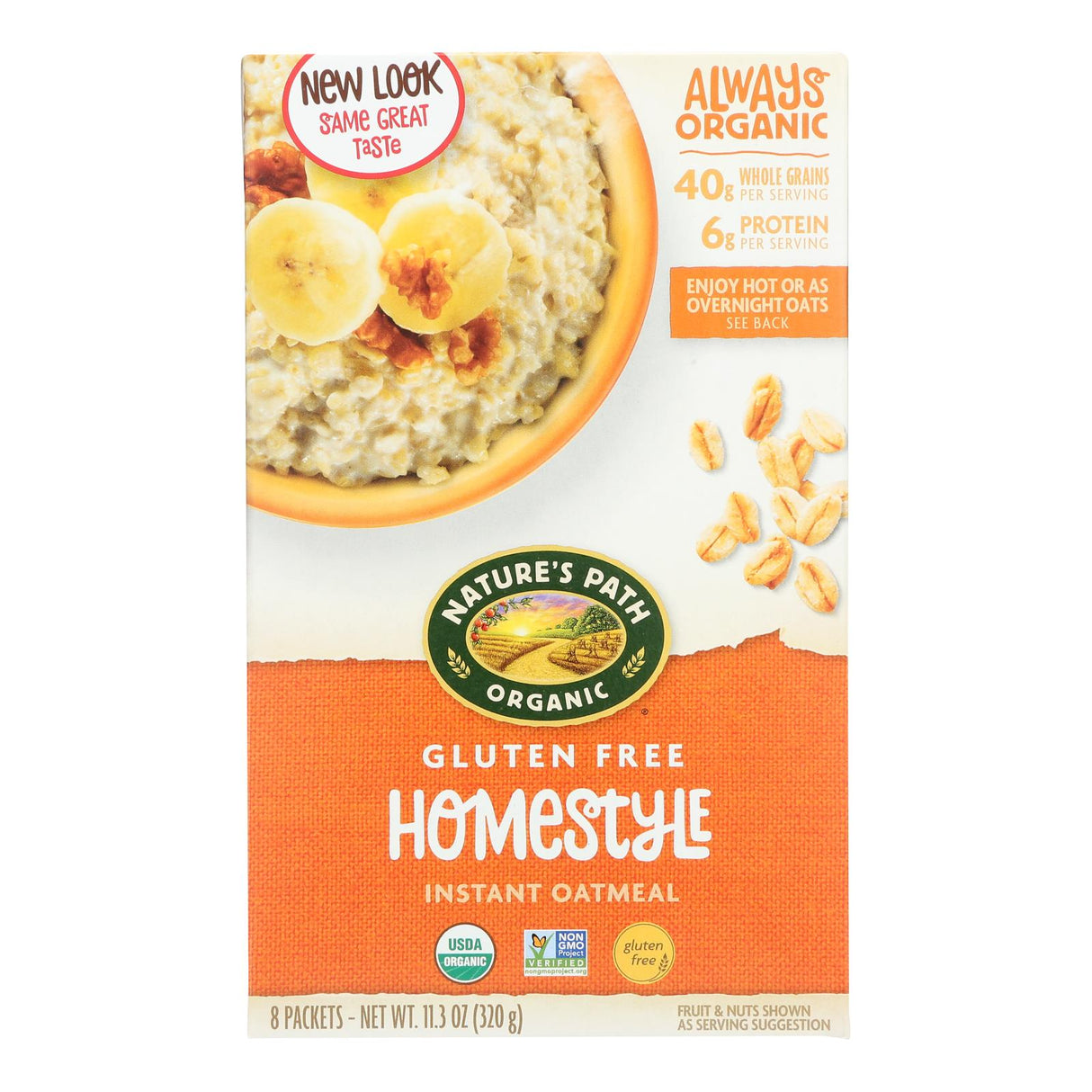 Nature's Path Organic Homestyle Hot Oatmeal, Unsweetened, 11.3 Oz (Pack of 6) - Cozy Farm