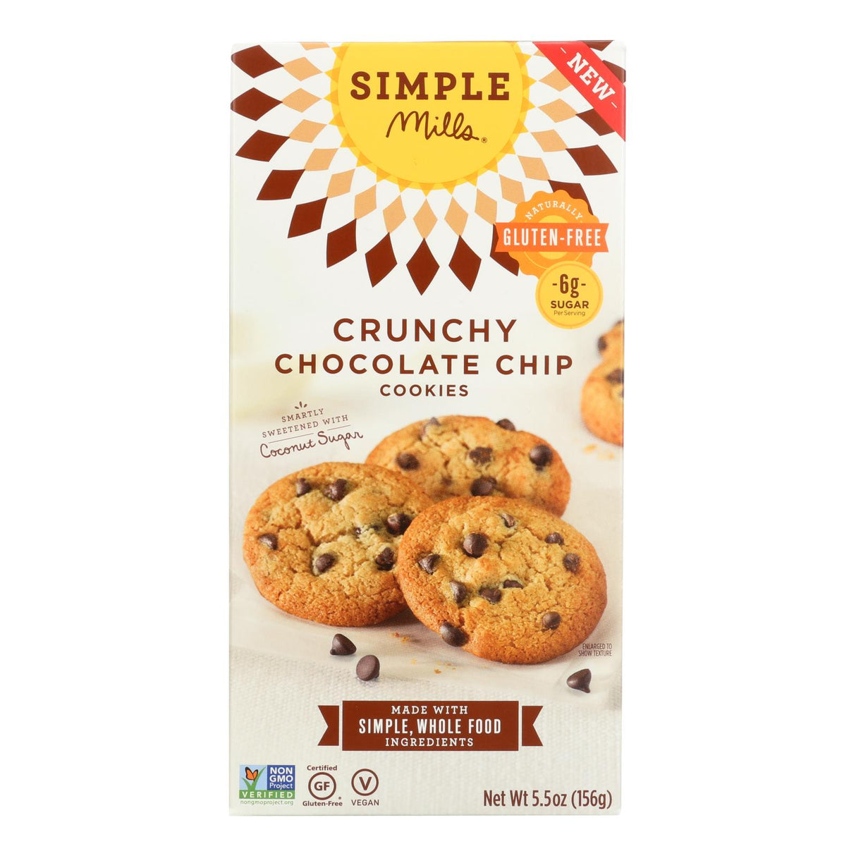 Simple Mills Crunchy Chocolate Chip Cookies (Pack of 6 - 5.5 Oz.) - Cozy Farm
