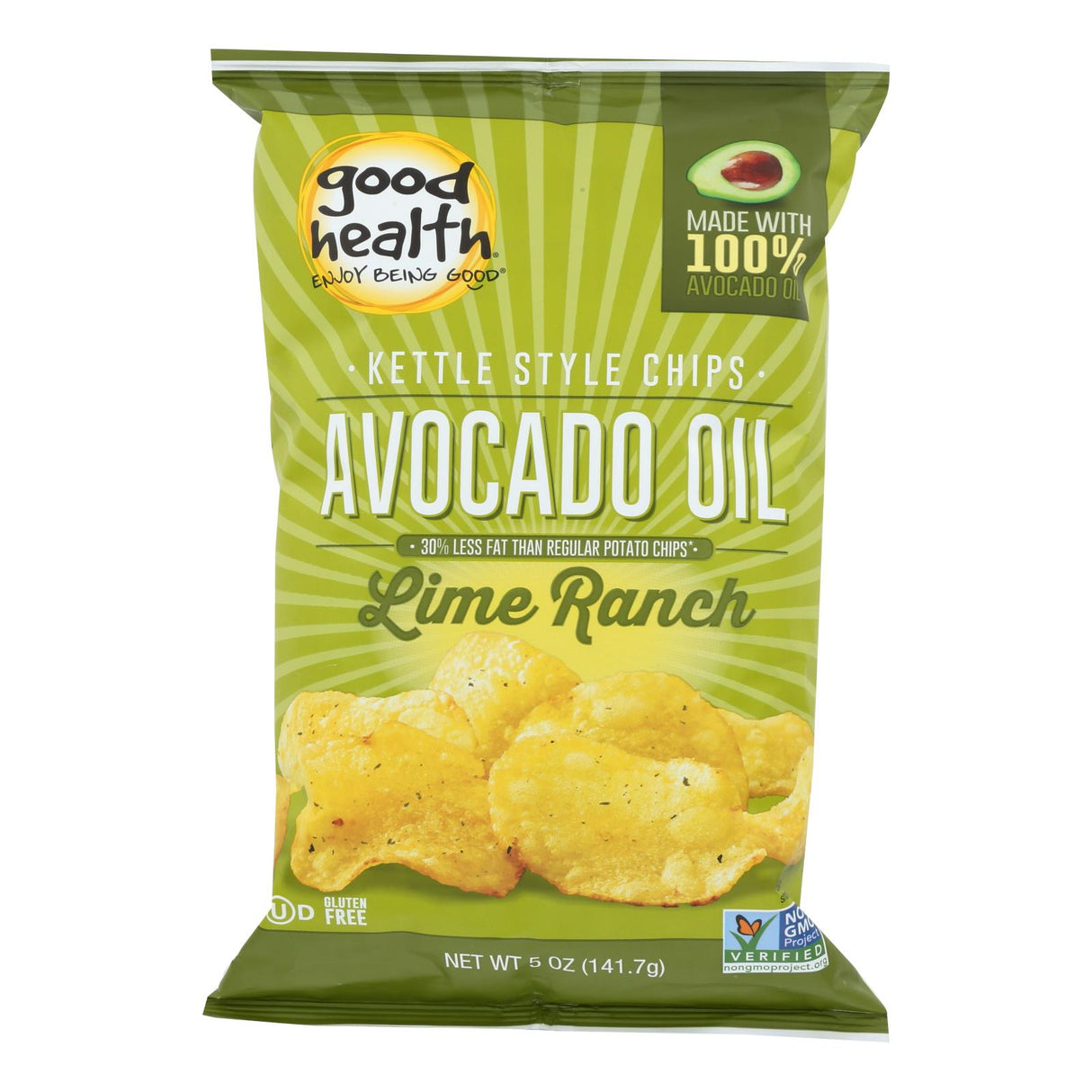 Good Health Kettle Chips Avocado Oil Lime Ranch - 12 - 5 Oz. Bags - Cozy Farm