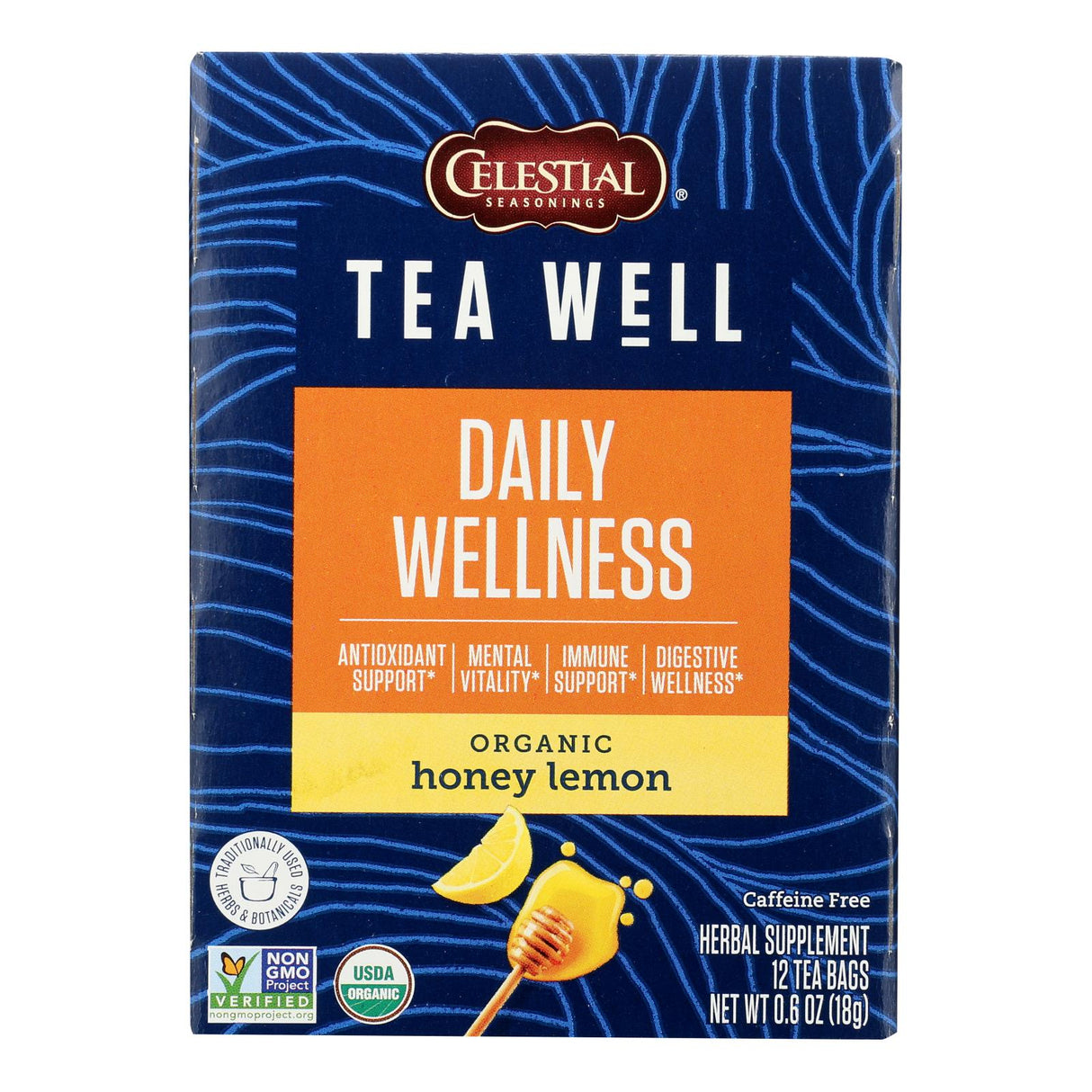 Teawell Honey Lemon Tea, 6 Boxes with 12 Tea Bags Each - Cozy Farm