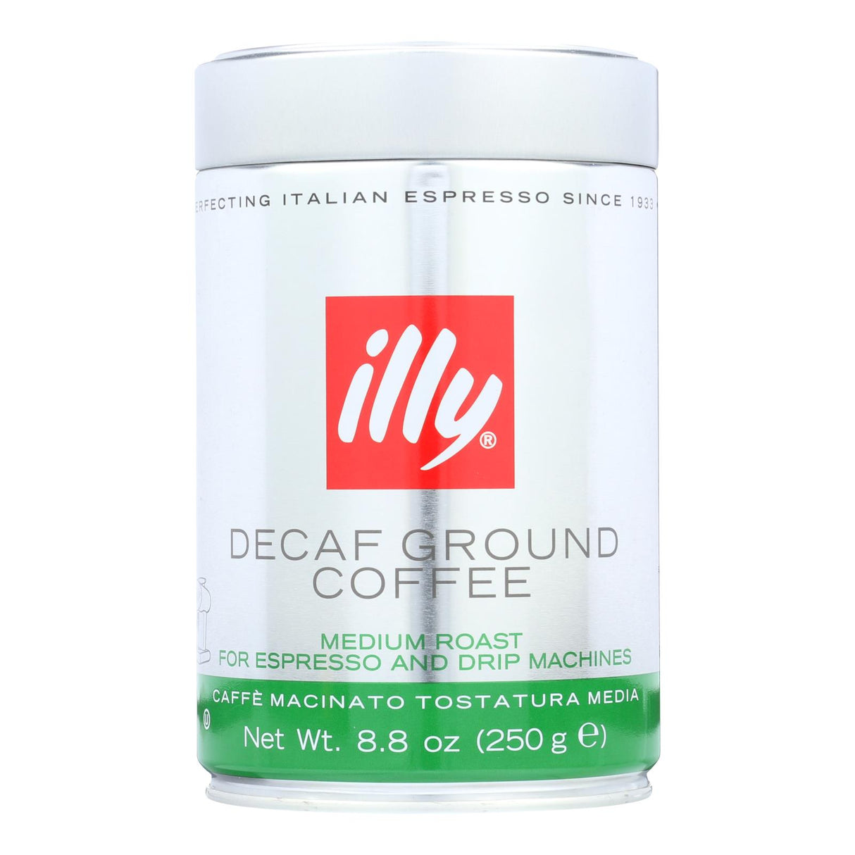 Illy Caffe Espresso and Drip Ground Medium Roast Decaf Coffee, 8.8 Oz (Pack of 6) - Cozy Farm