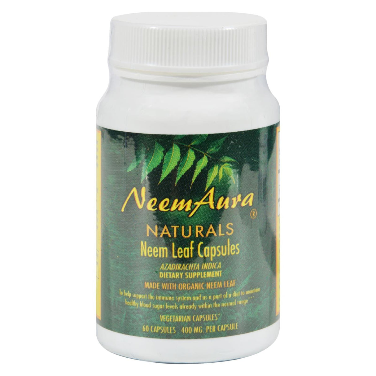 Neem Aura Organic Neem Leaf Capsules (60 Vegetarian Capsules) - Cozy Farm