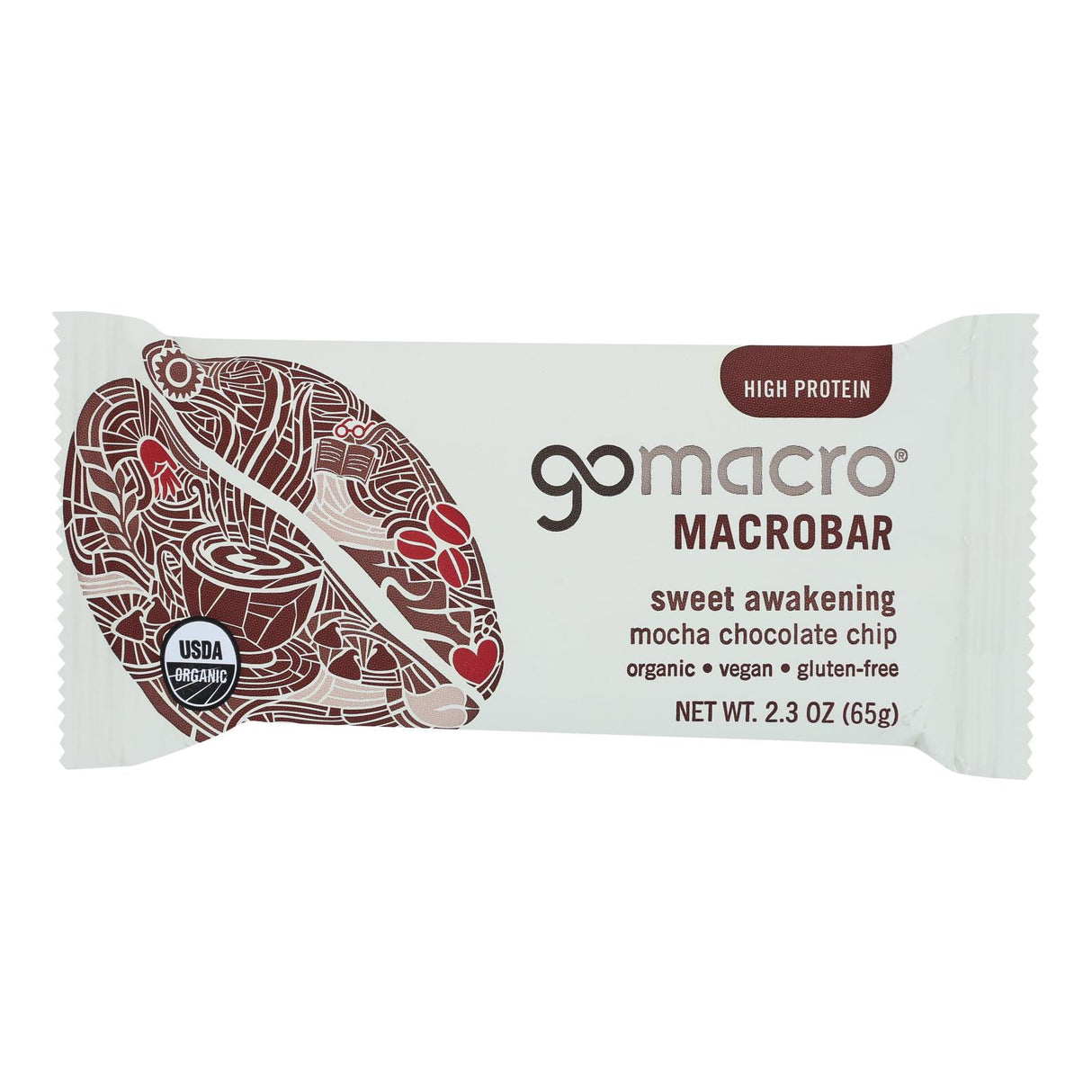 Gomacro Organic Mocha Chocolate Chip Bar (Pack of 12 - 2.3 Oz.) - Cozy Farm