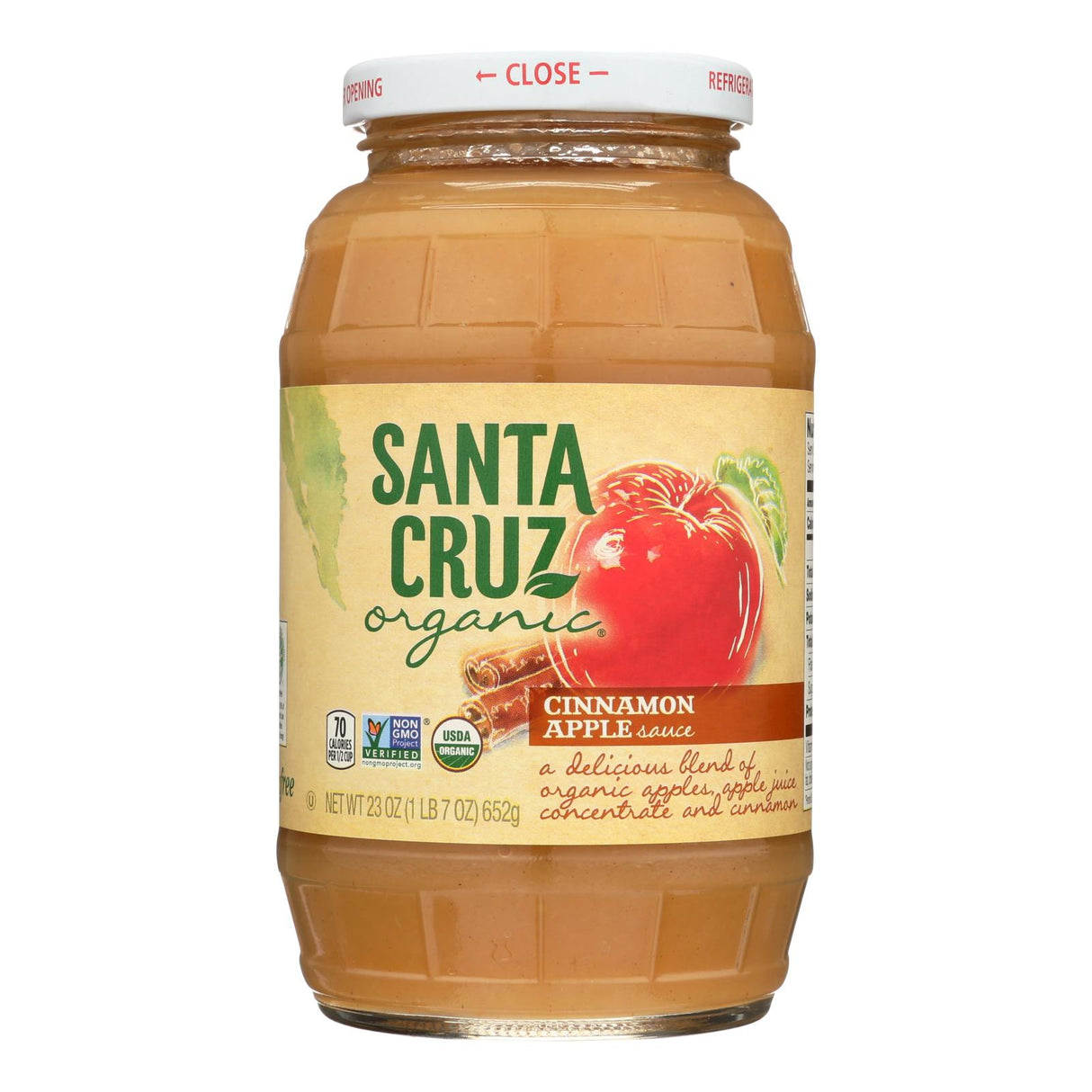 Santa Cruz Organic Cinnamon Apple Sauce (12-Pack, 23 oz. Each) - Cozy Farm