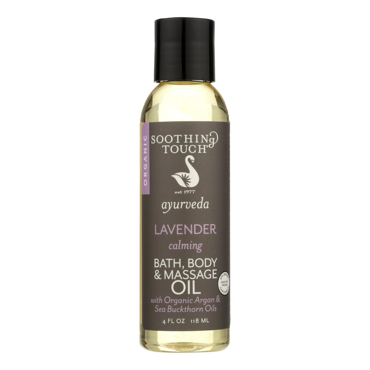 Soothing Touch Organic Ayurveda Lavender Calming Oil for Bath, Body & Massage (4 Oz.) - Cozy Farm