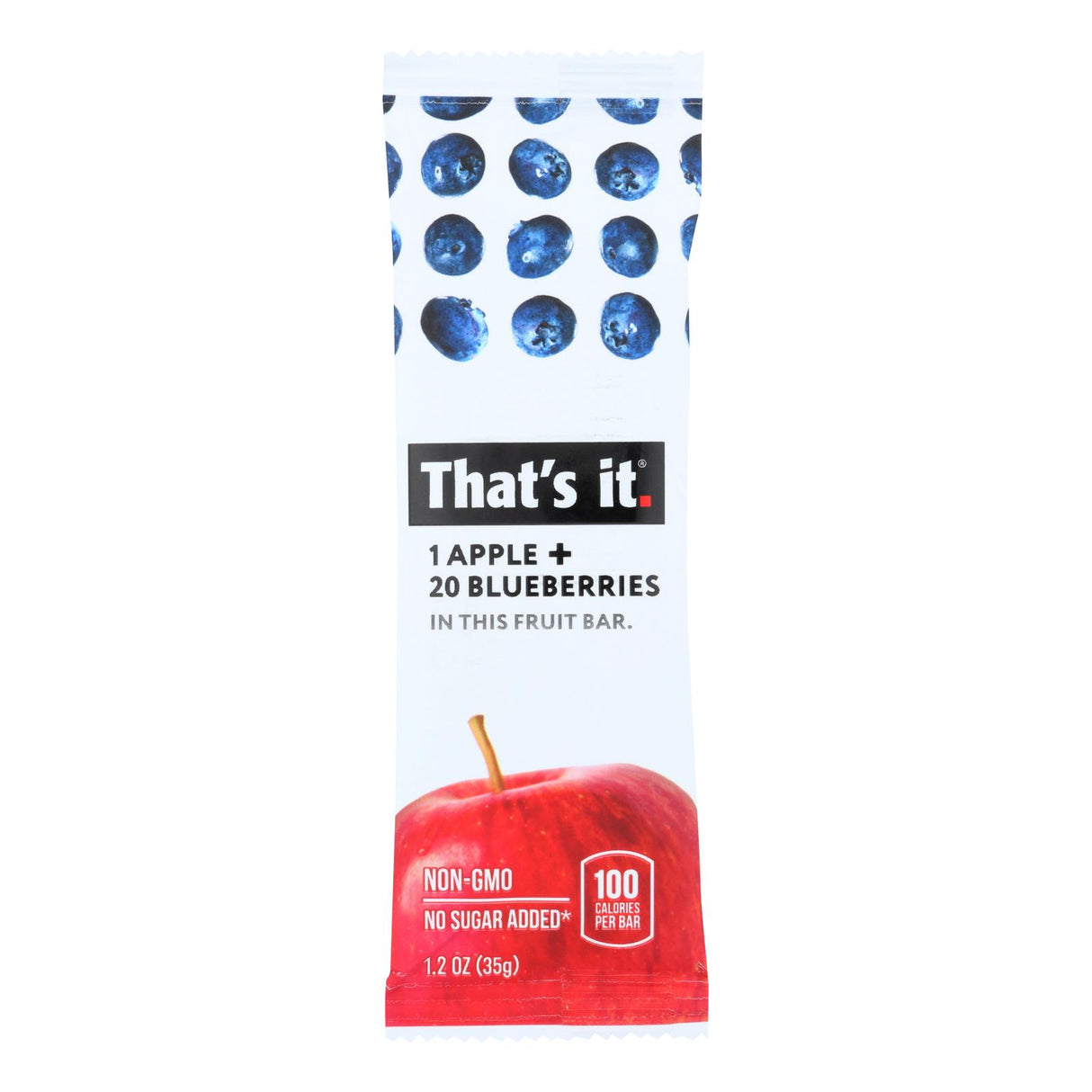 That's It Apple & Blueberry Fruit Bar - 1.2 oz - Case of 12 - Cozy Farm
