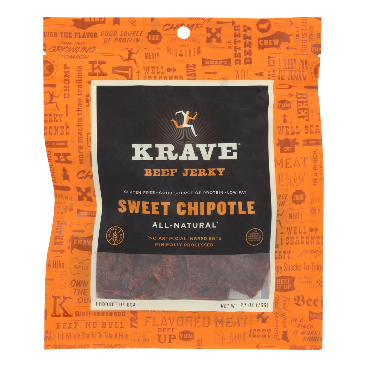 Krave Bites Sweet Chipotle Beef Jerky (Pack of 8 - 2.7 Oz.) - Cozy Farm