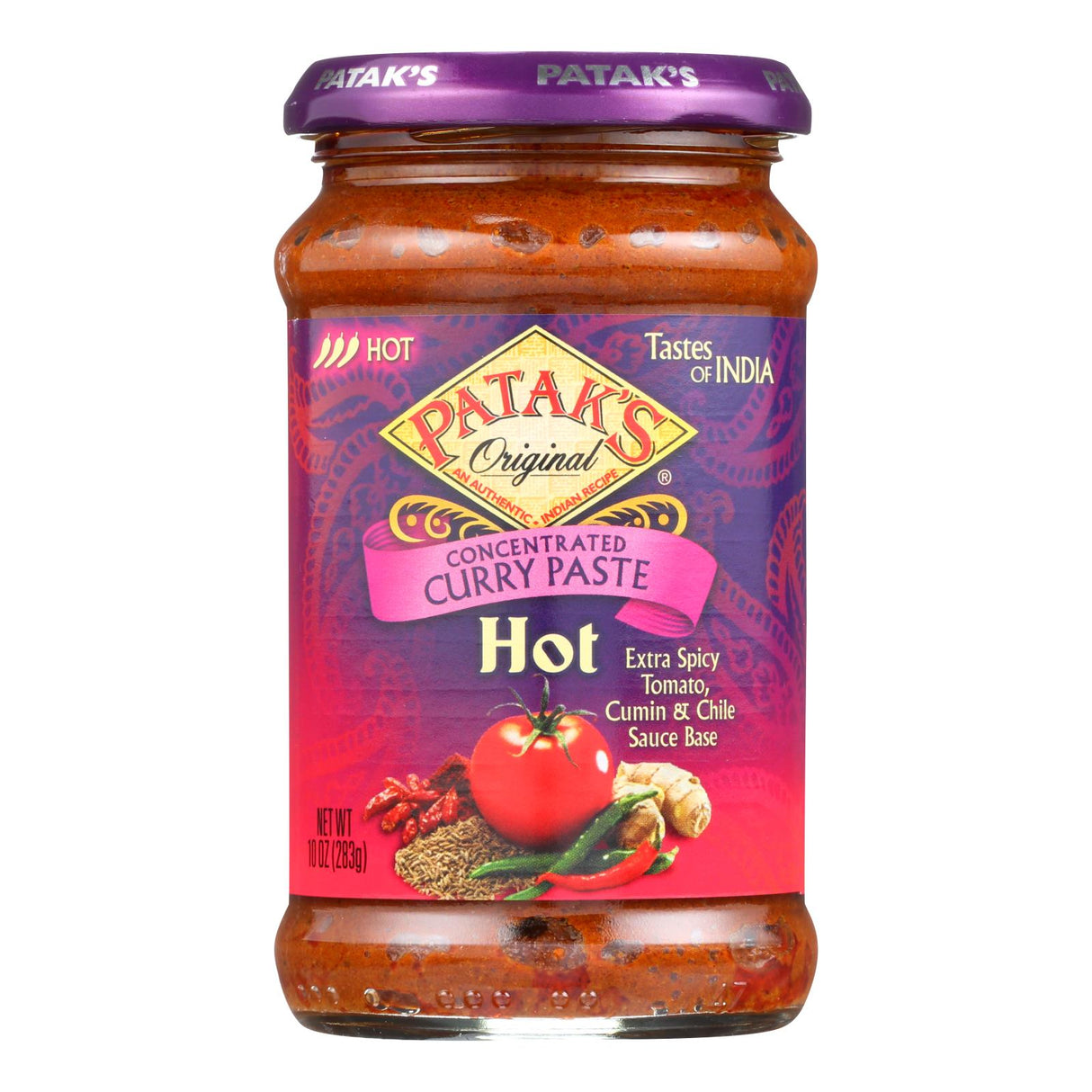 Patak's Hot Curry Paste - 10 Oz - Concentrated - Case of 6 - Cozy Farm