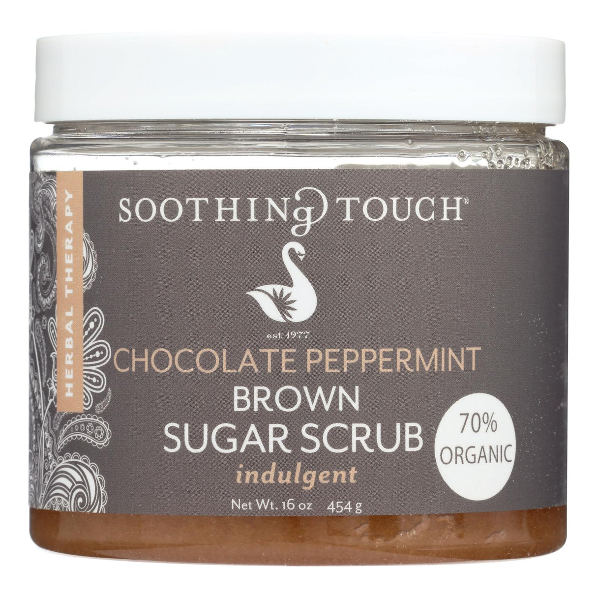 Soothing Touch Luxurious Brown Sugar Scrub with Chocolate and Peppermint Essence - 16 Oz - Cozy Farm