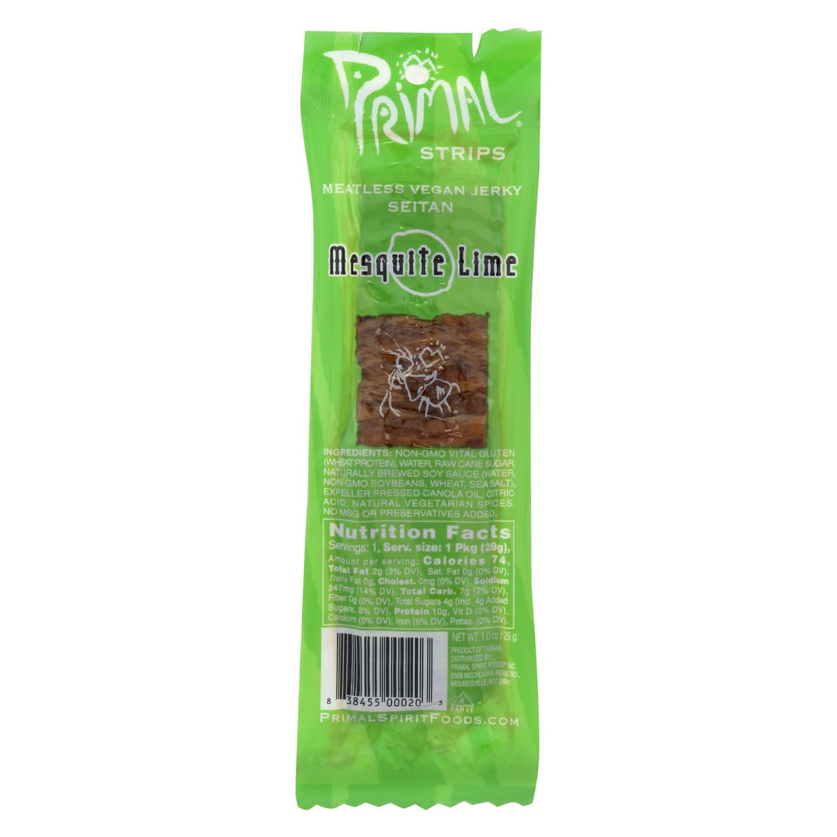 Vegan Jerky Primal Strips - Mesquite Lime Flavor, Pack of 24 - 1 Oz - Cozy Farm