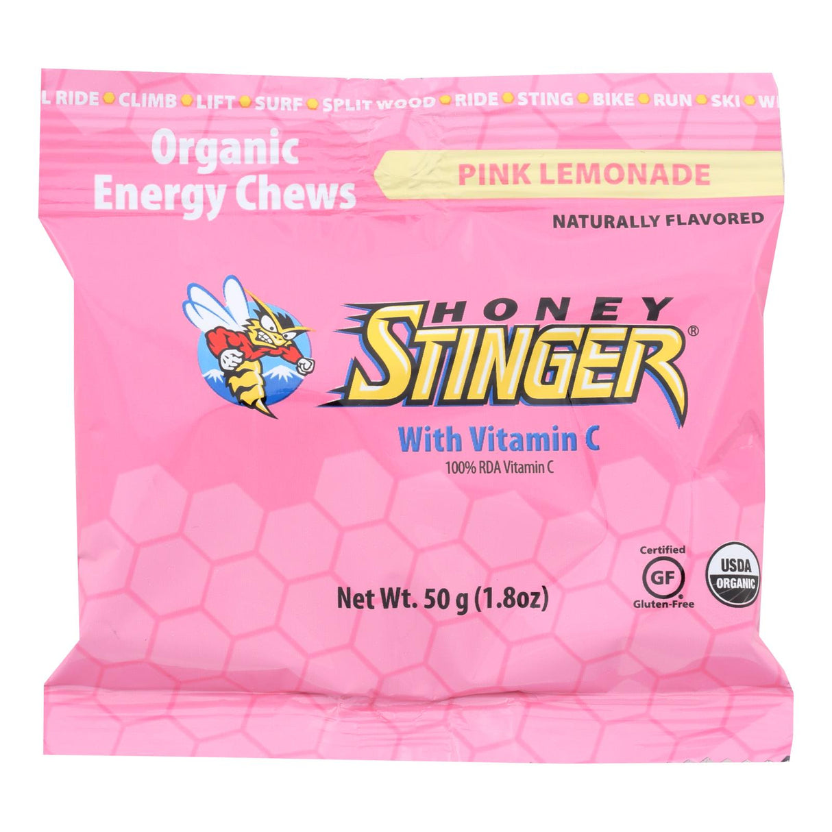 Honey Stinger Pink Lemonade Energy Chews, 12-Count Box, 1.8 oz. Packs - Cozy Farm