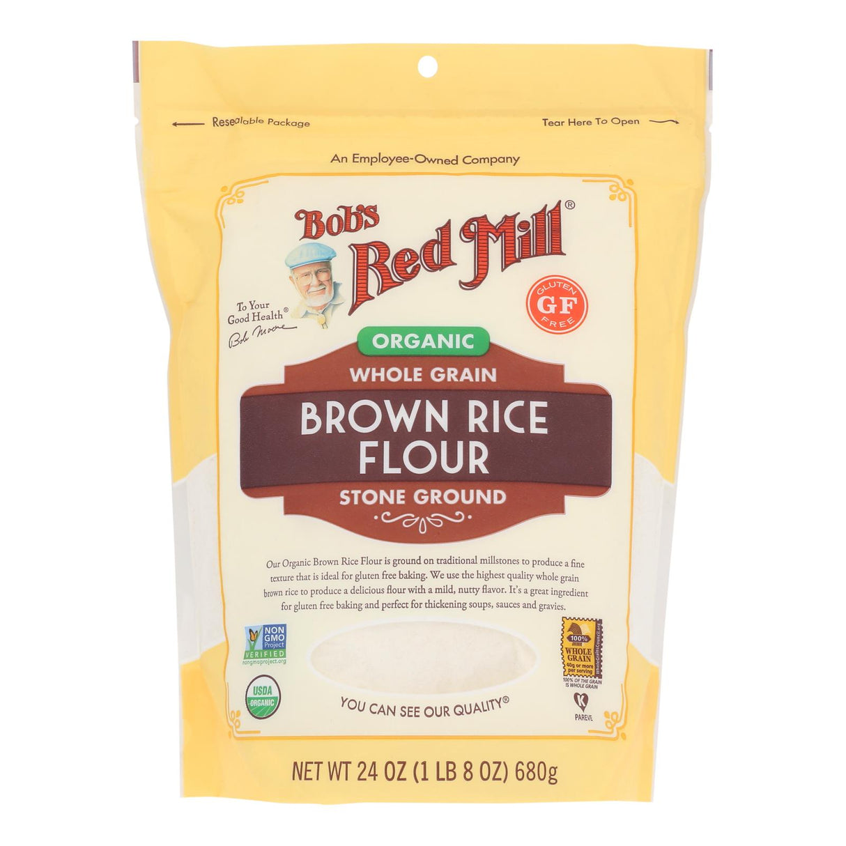 Bob's Red Mill Gluten-Free Brown Rice Flour, 24 Oz. Pack of 4 - Cozy Farm