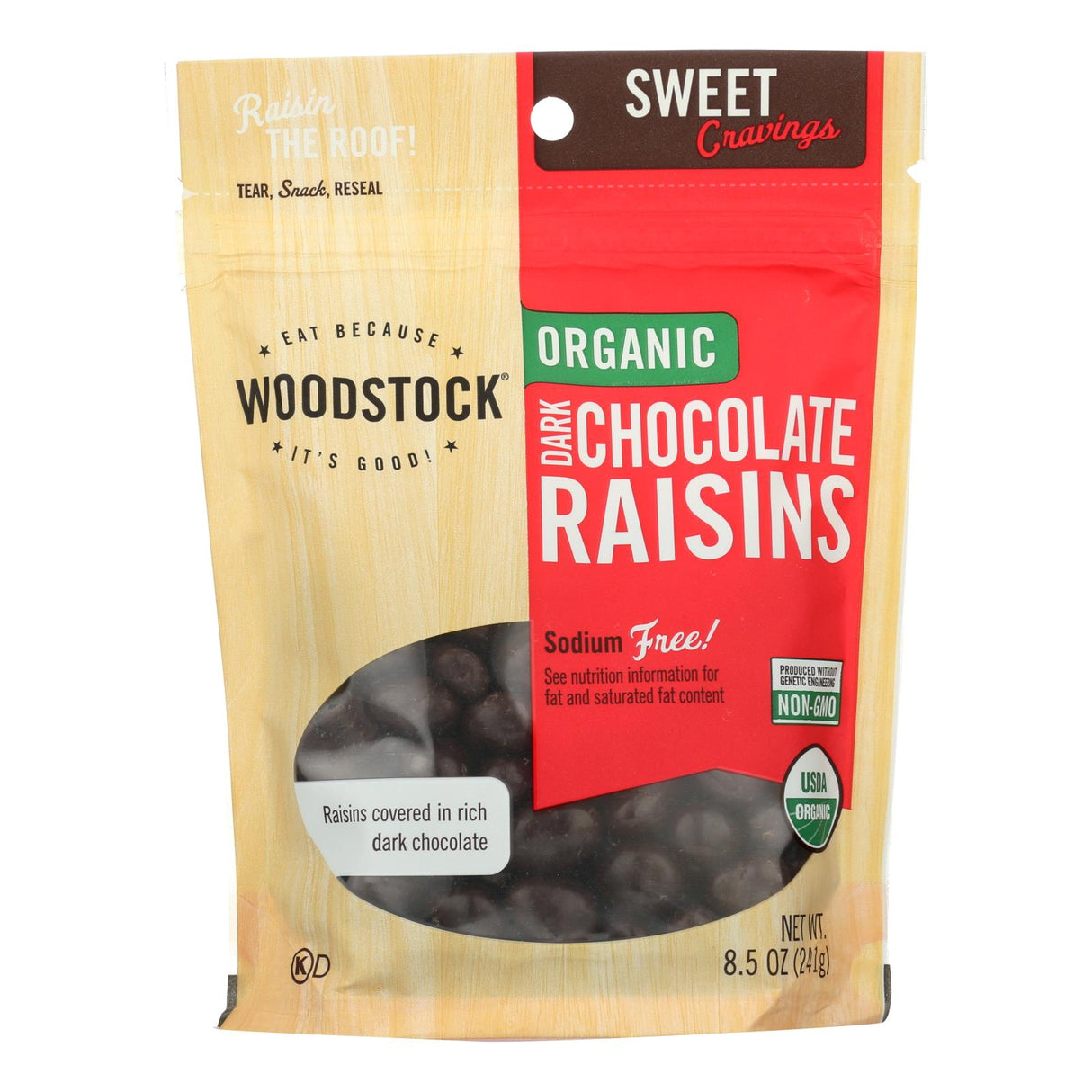 Woodstock Organic Dark Chocolate Raisins, Rich Flavorful Indulgence (8.5 Oz., Pack of 8) - Cozy Farm