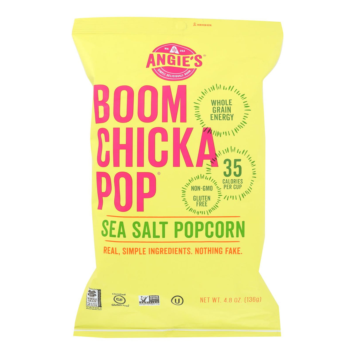 Angie's Kettle Corn Boom Chicka Pop Sea Salt Popcorn, 4.8 Oz., Pack of 12 - Cozy Farm