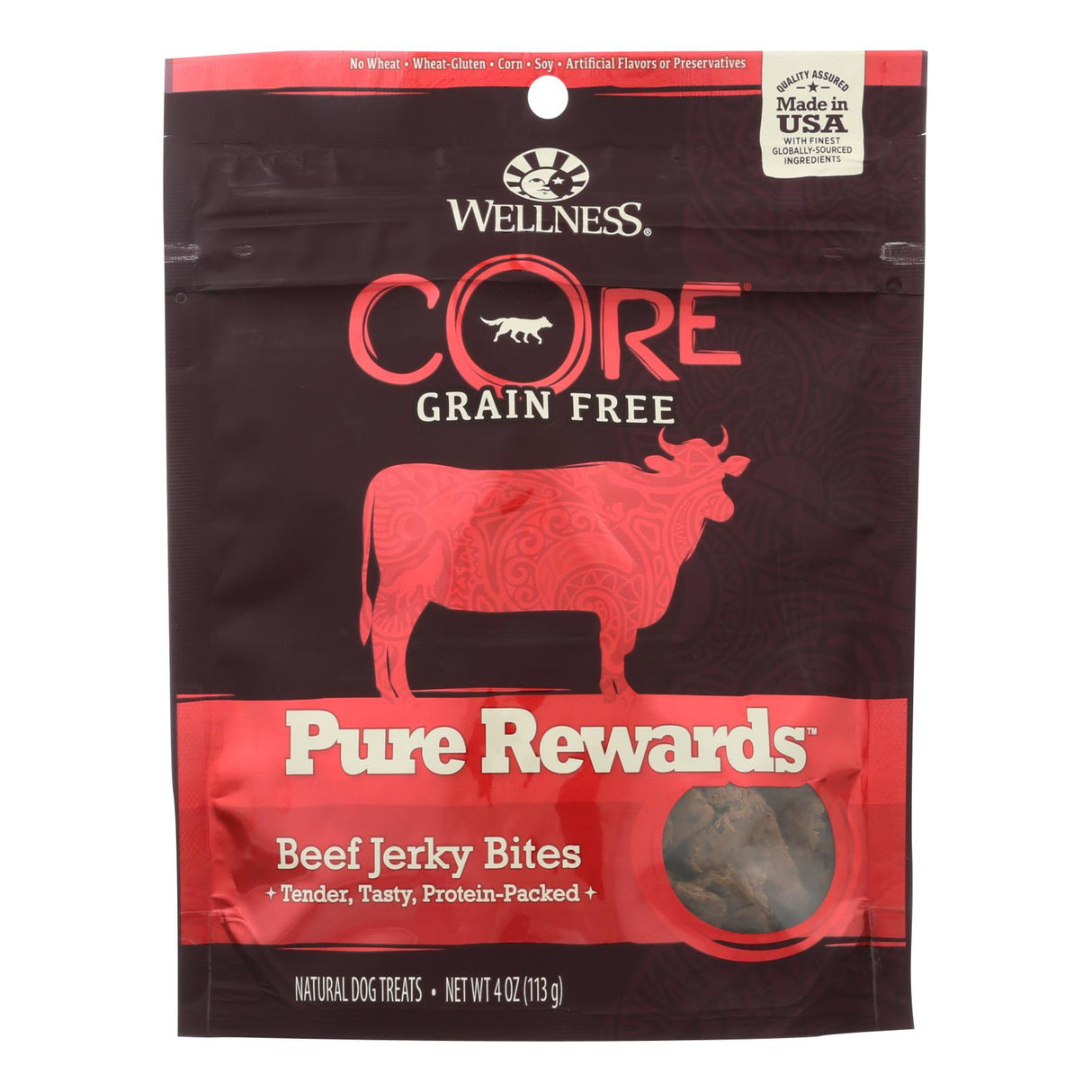 Wellness Pure Rewards Natural Dog Treats - Beef Jerky Bites - (Pack of 8 - 4 Oz.) - Cozy Farm