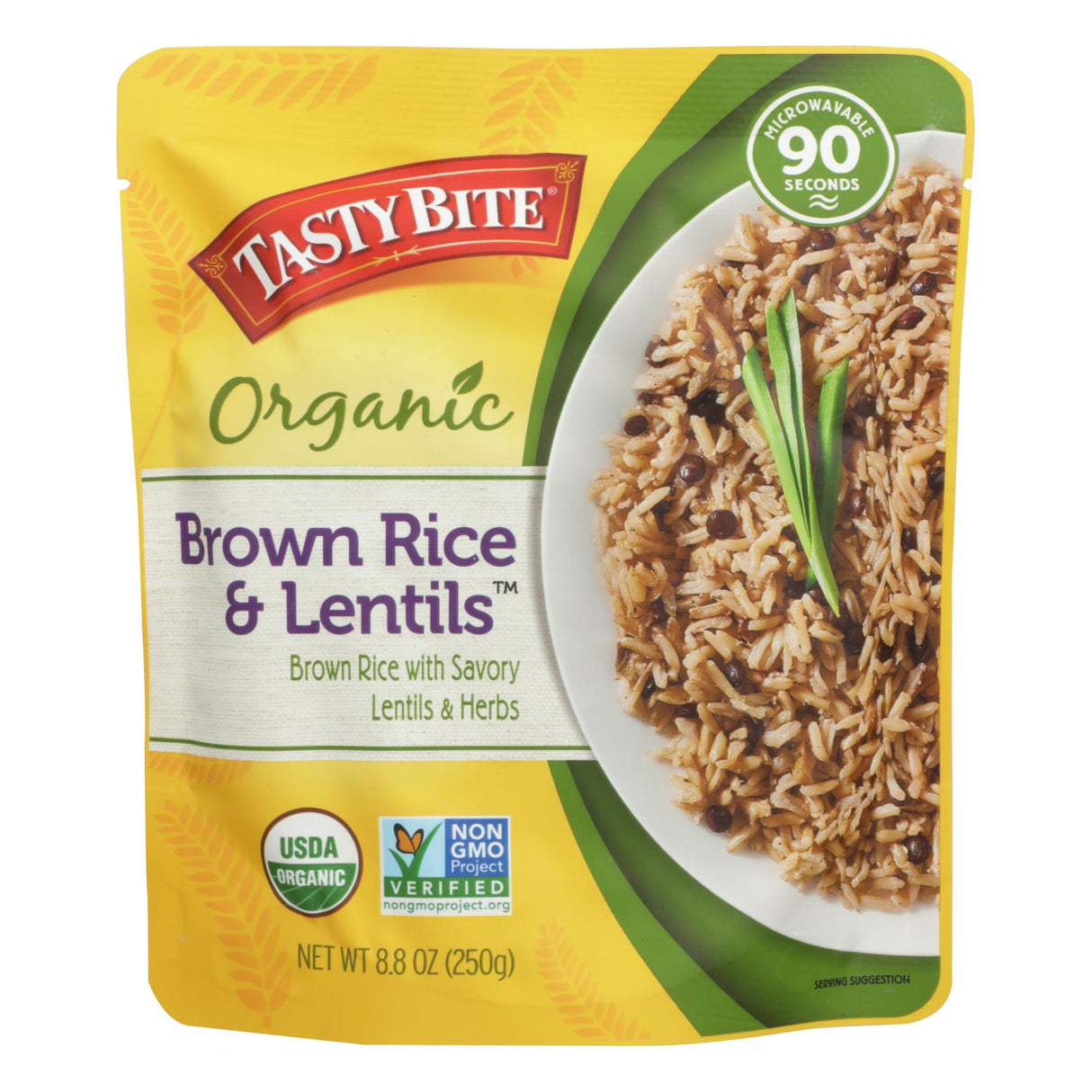 Tasty Bite Ready-to-Eat Brown Rice & Lentils, 8.8 oz, Pack of 6 - Cozy Farm